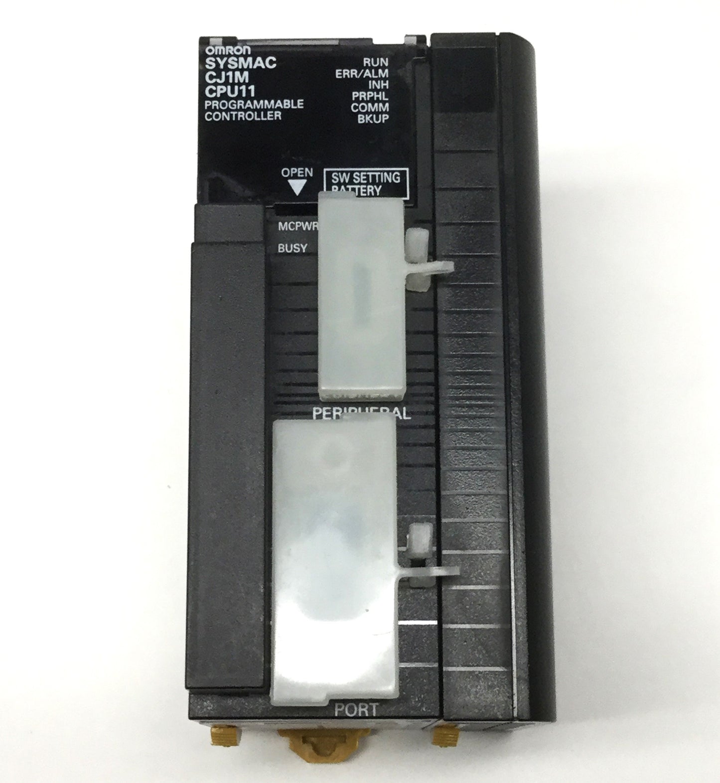 Used Omron CJ1M-CPU11 SYSMAC CJ CPU Unit, 24VDC, 5K Steps, 32K Words, DIN Rail Mount