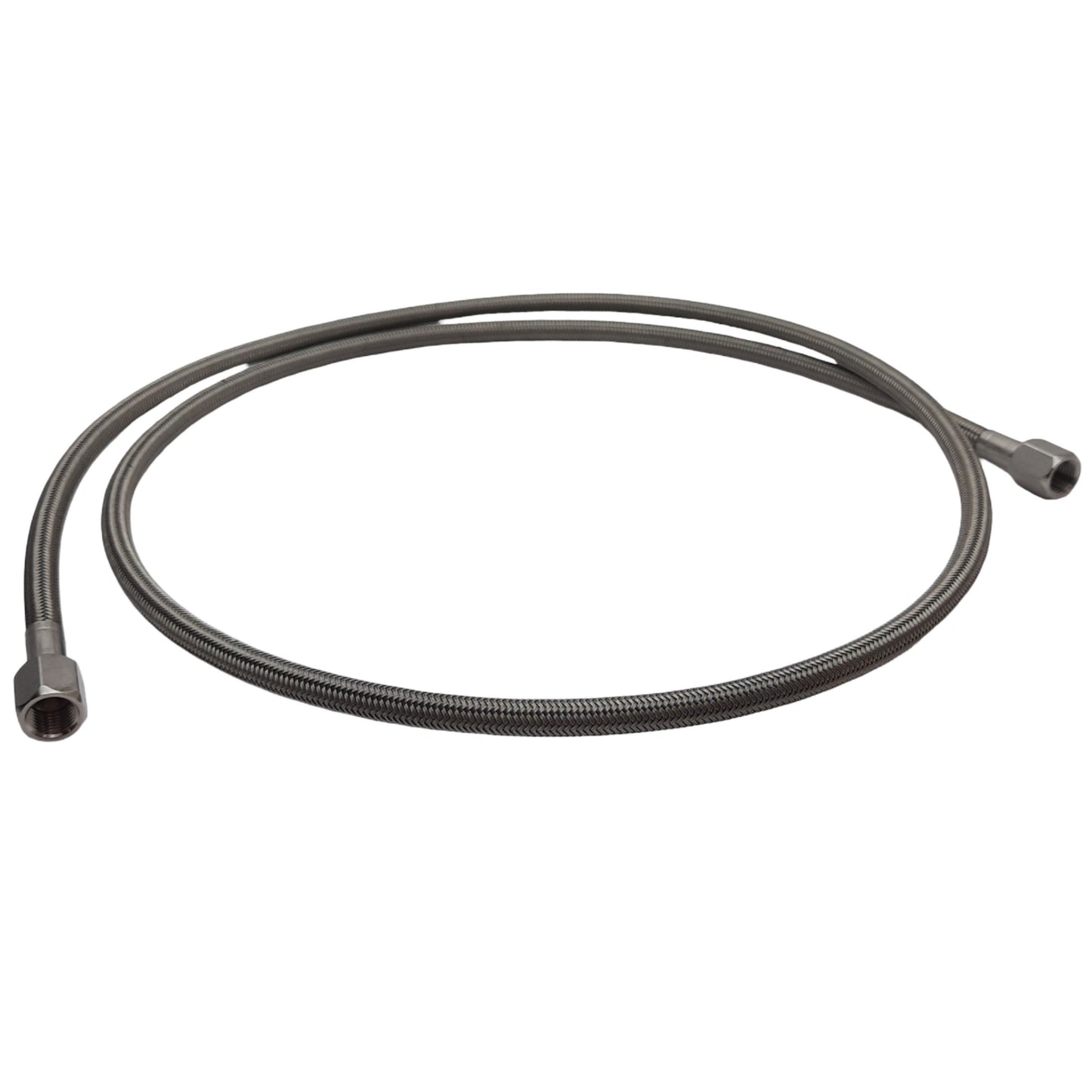 Used Stainless Steel Braided Hose 5ft Length, ø3/8in OD, 1/2"-20 UNF Female
