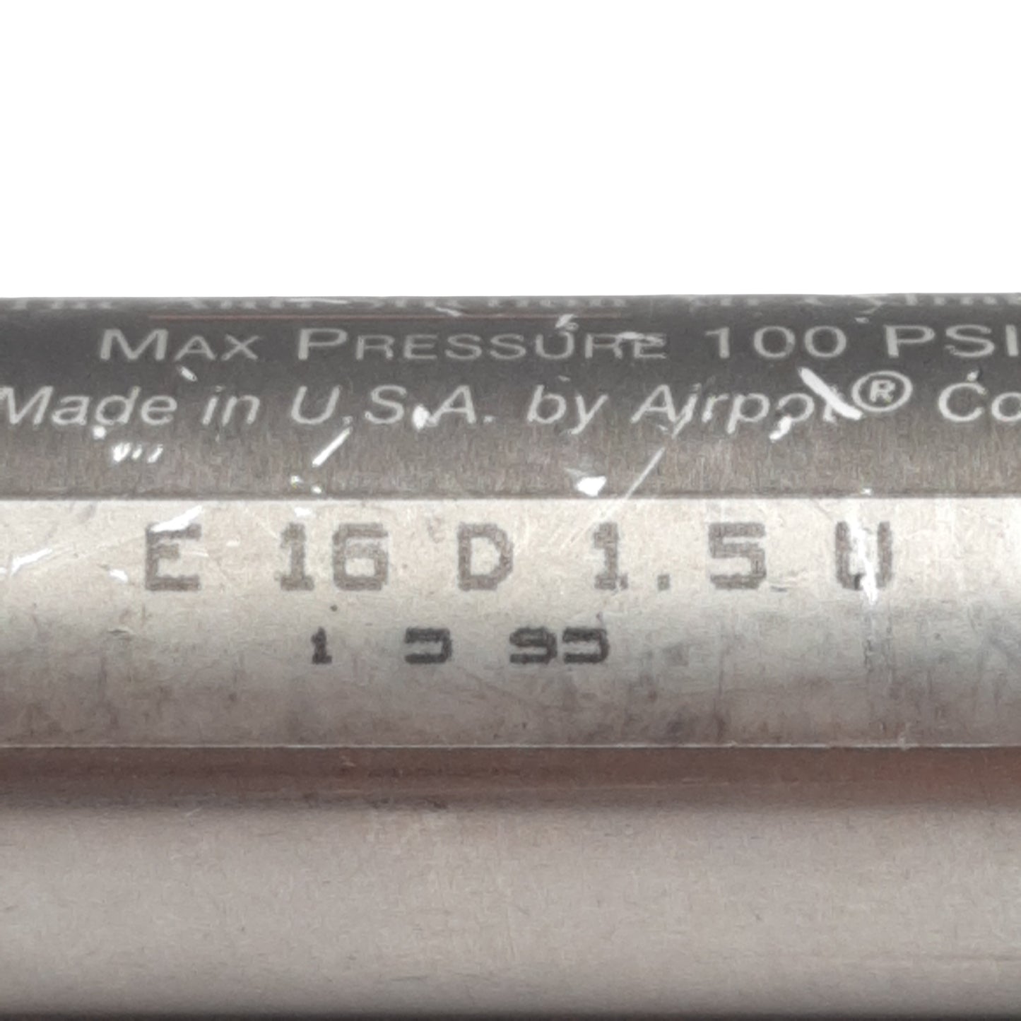 Used Airpel E16D1.5U Pneumatic Cylinder, ø0.627in Bore, 1.5in Stroke, #10-32, 100psi