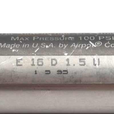 Used Airpel E16D1.5U Pneumatic Cylinder, ø0.627in Bore, 1.5in Stroke, #10-32, 100psi
