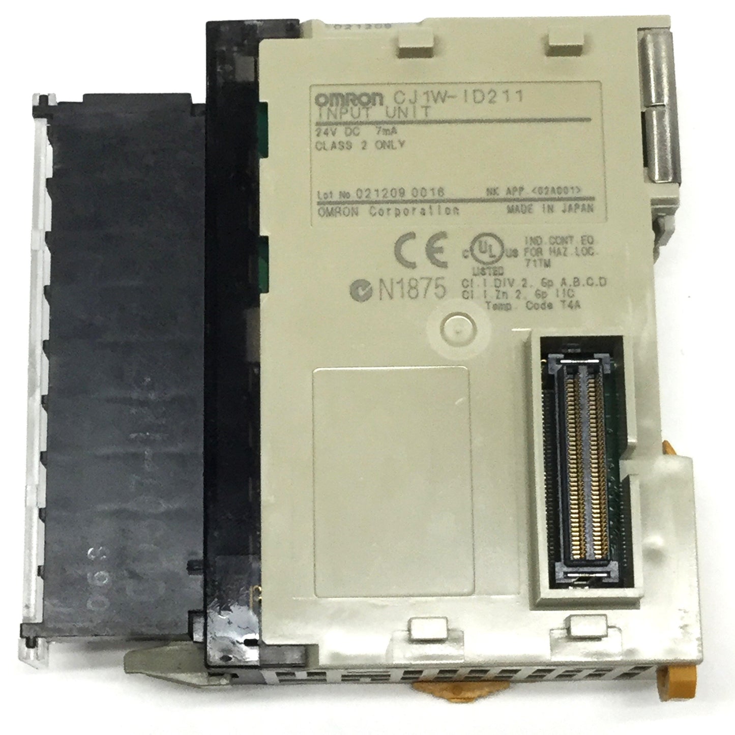 Used Omron CJ1W-ID211 SYSMAC CJ Digital Input Module, 16-Point, 24VDC, PNP/NPN