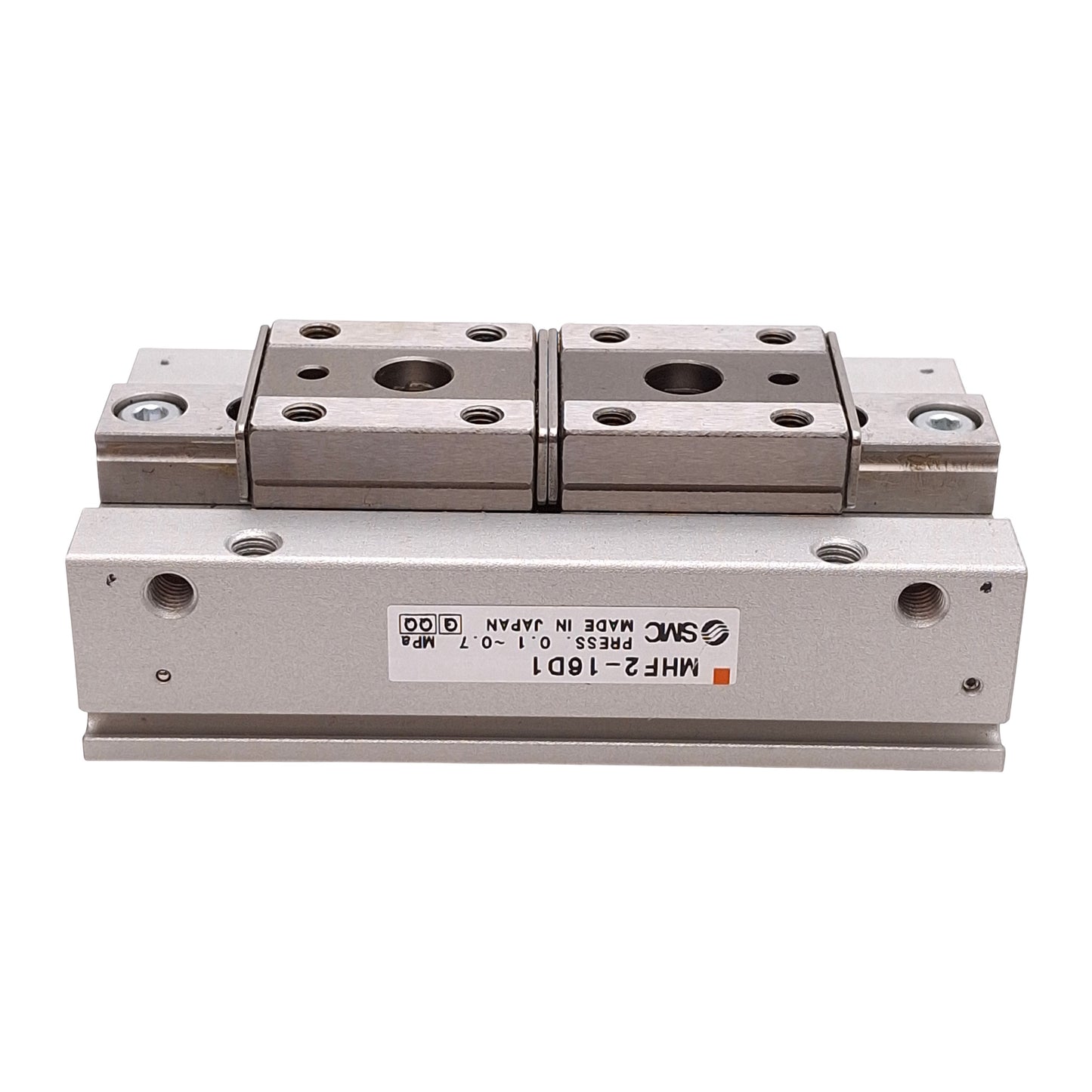 Used SMC MHF2-16D1 Parallel Gripper, ø16mm Bore, 32mm Stroke, 90N Force, M5x0.8 Ports