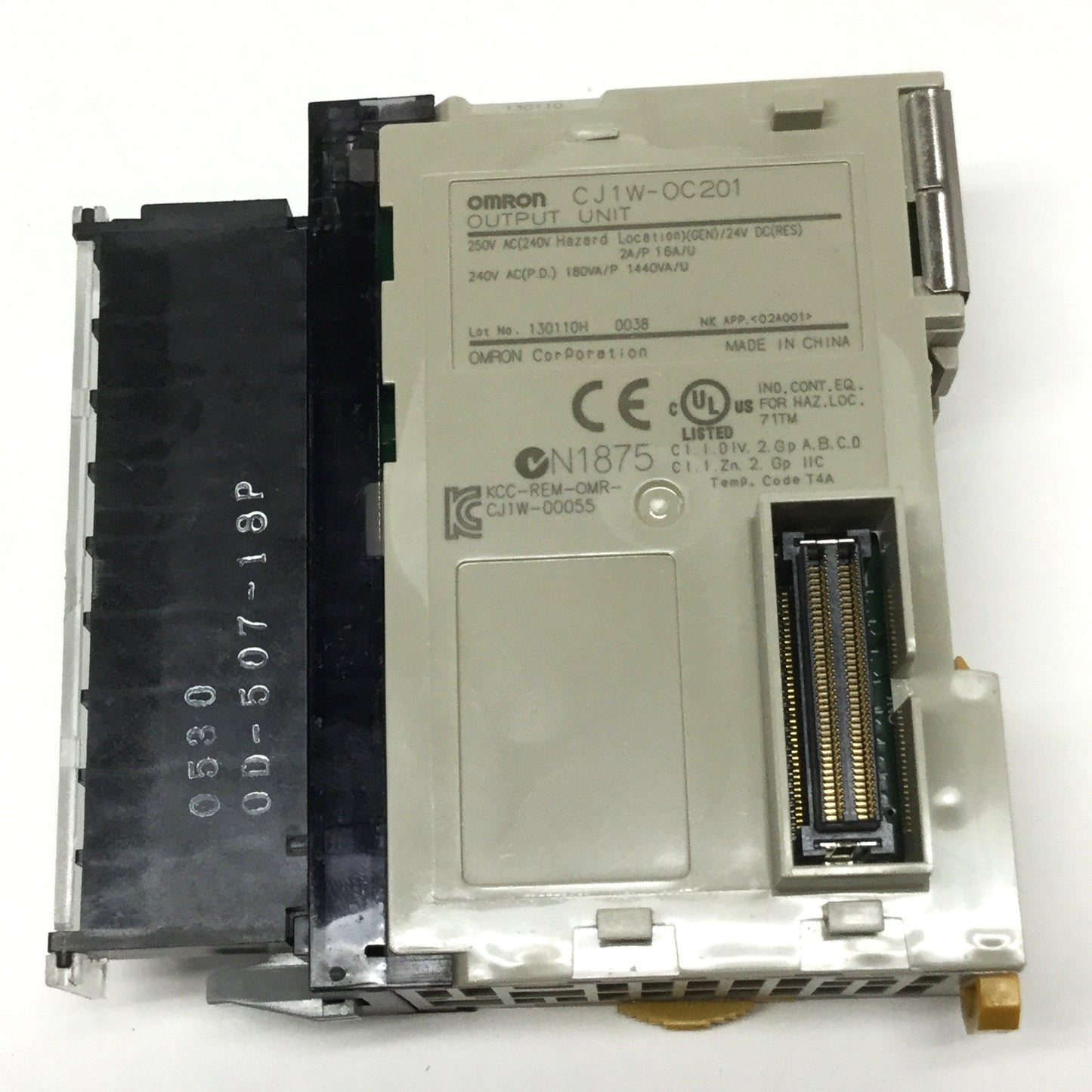Used Omron CJ1W-OC201 SYSMAC CJ Relay Output Module, 8-Point, 24VDC / 250VAC 2A