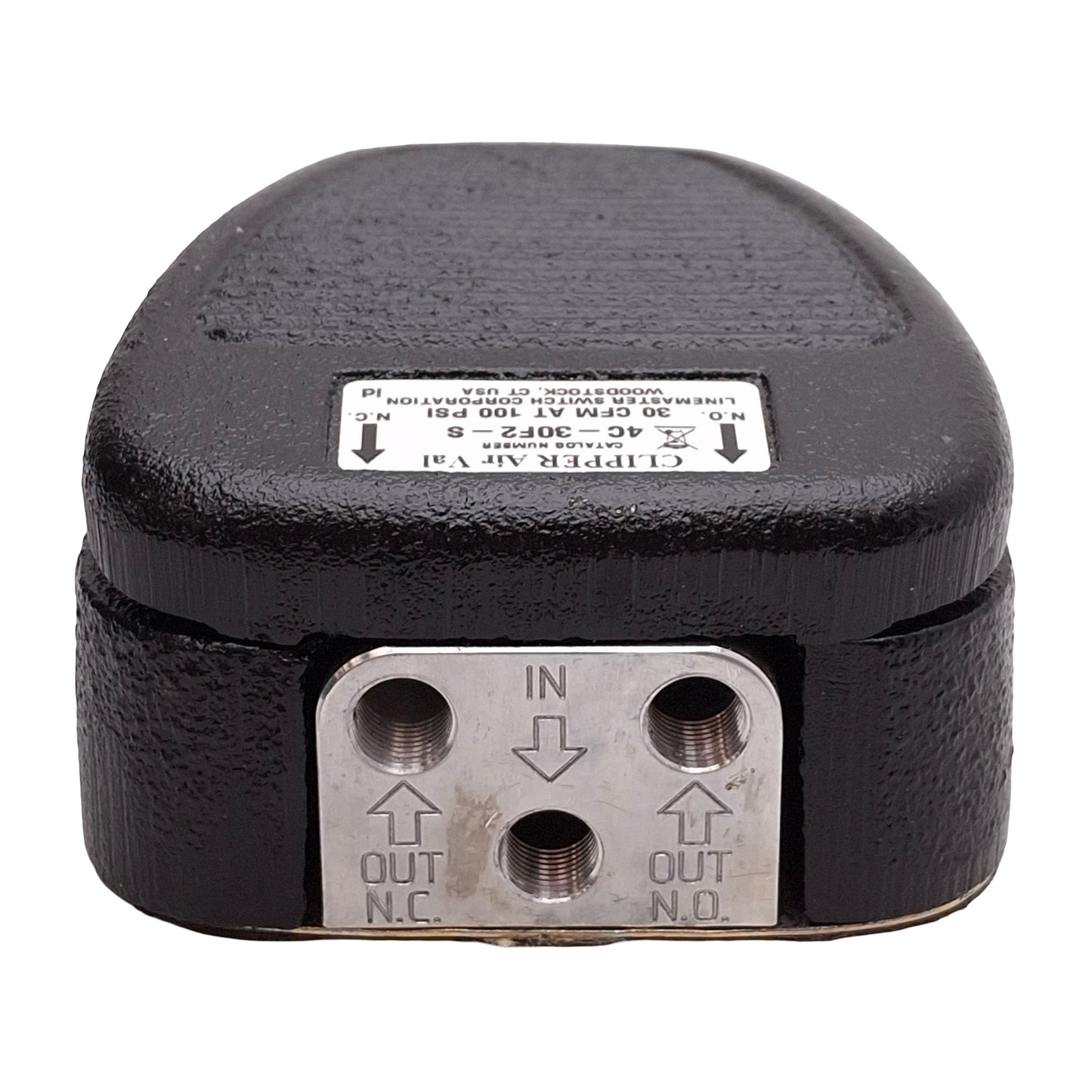 Used Linemaster Clipper 4C-30F2-S Pneumatic Foot Switch 1NO+1NC 30CFM @ 100PSI 1/8NPT