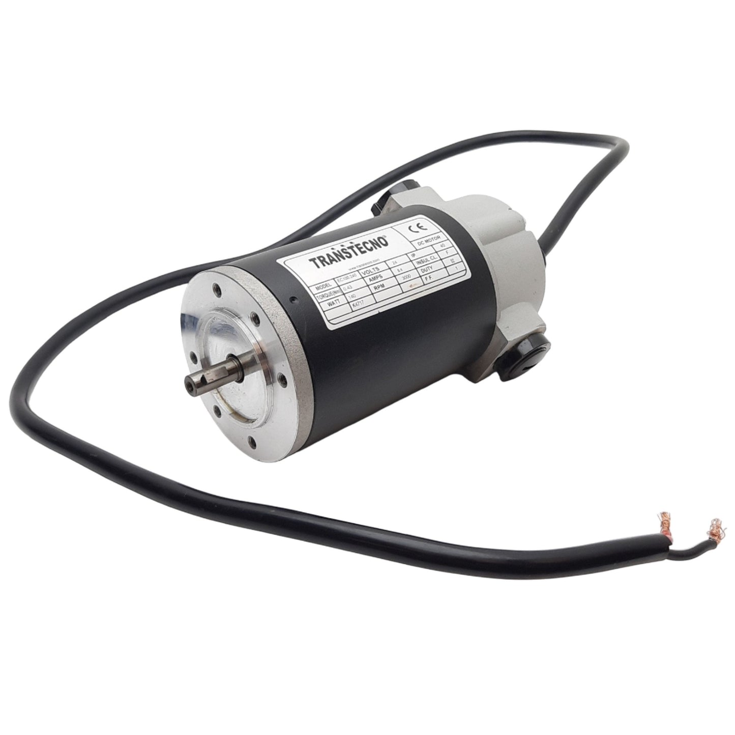 Used Transtecno EC100.240 DC Electric Motor 24V, 8.4A, 3000RPM, 0.43Nm Torque