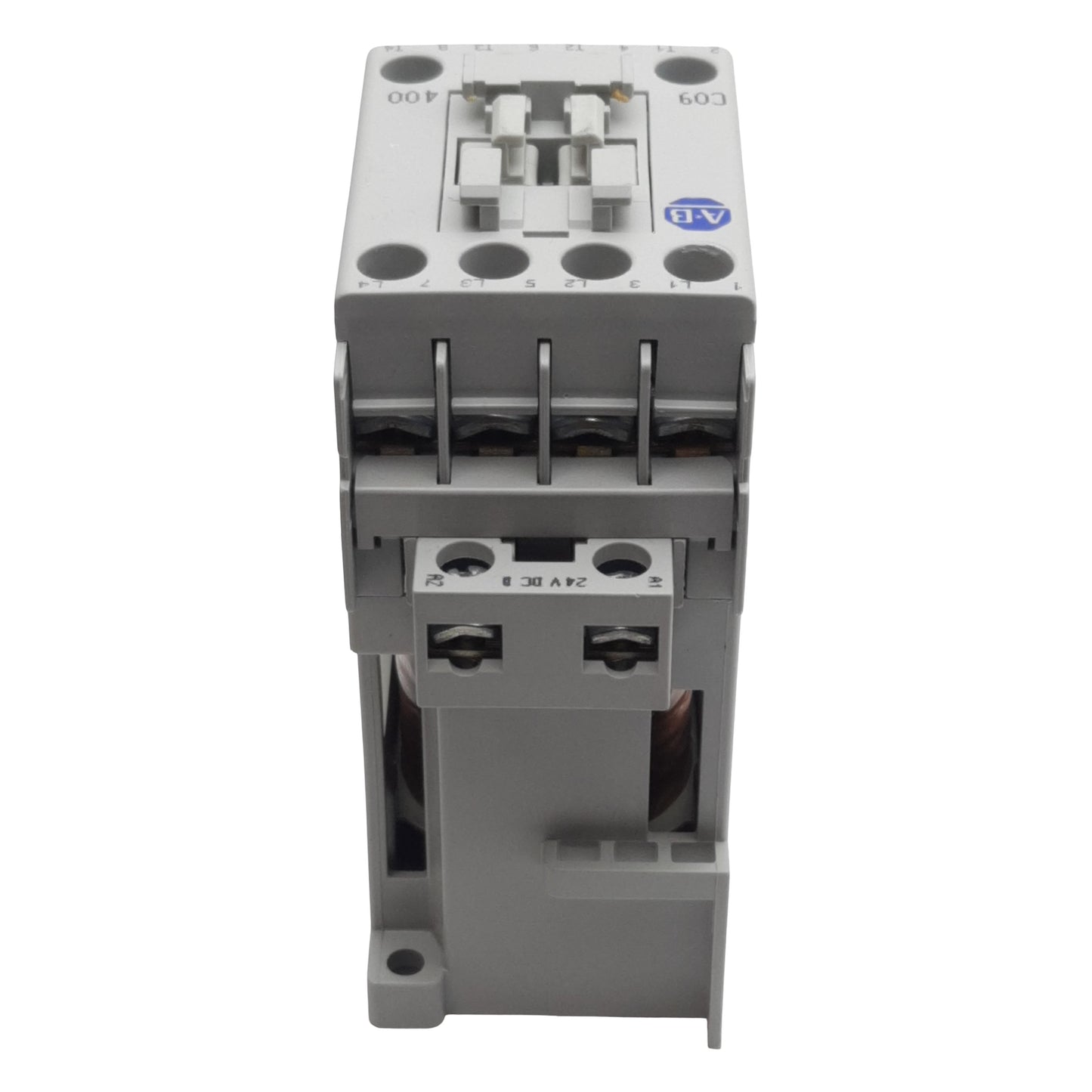 Used Allen Bradley 100-C09DEJ400A Contactor, 4-Pole 4N.O, 3PH, 32A 600VAC, 24VDC Coil