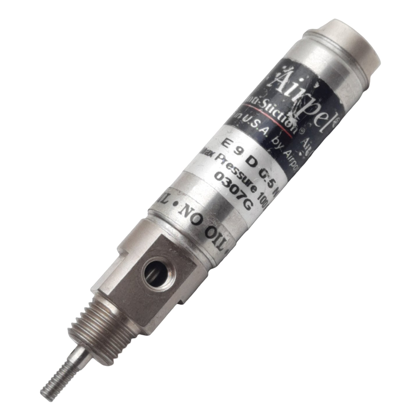 Used Airpel E9D0.5N Pneumatic Cylinder, ø0.366in Bore, 0.5in Stroke, M5, 100psi Max