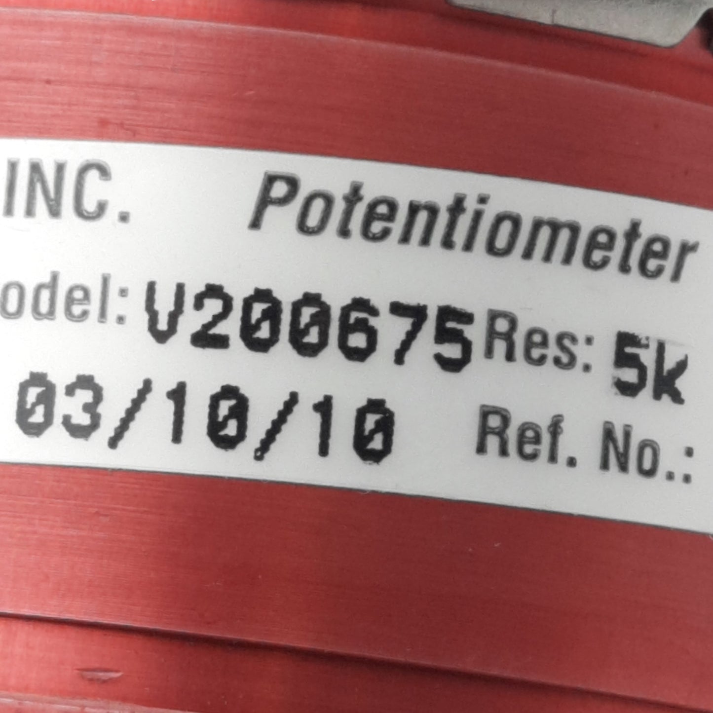 Used Voltronics V200675 Precision Potentiometer ø1/4in Shaft, 1-1/2in Length, 5k Ohms