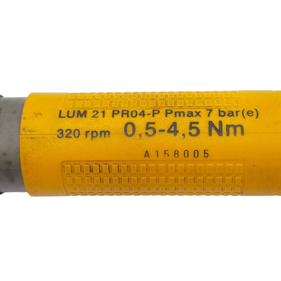 Used Atlas Copco Tools LUM21 PR04-P Pneumatic Screwdriver, 320rpm, 0.5-4.5Nm, 7bar