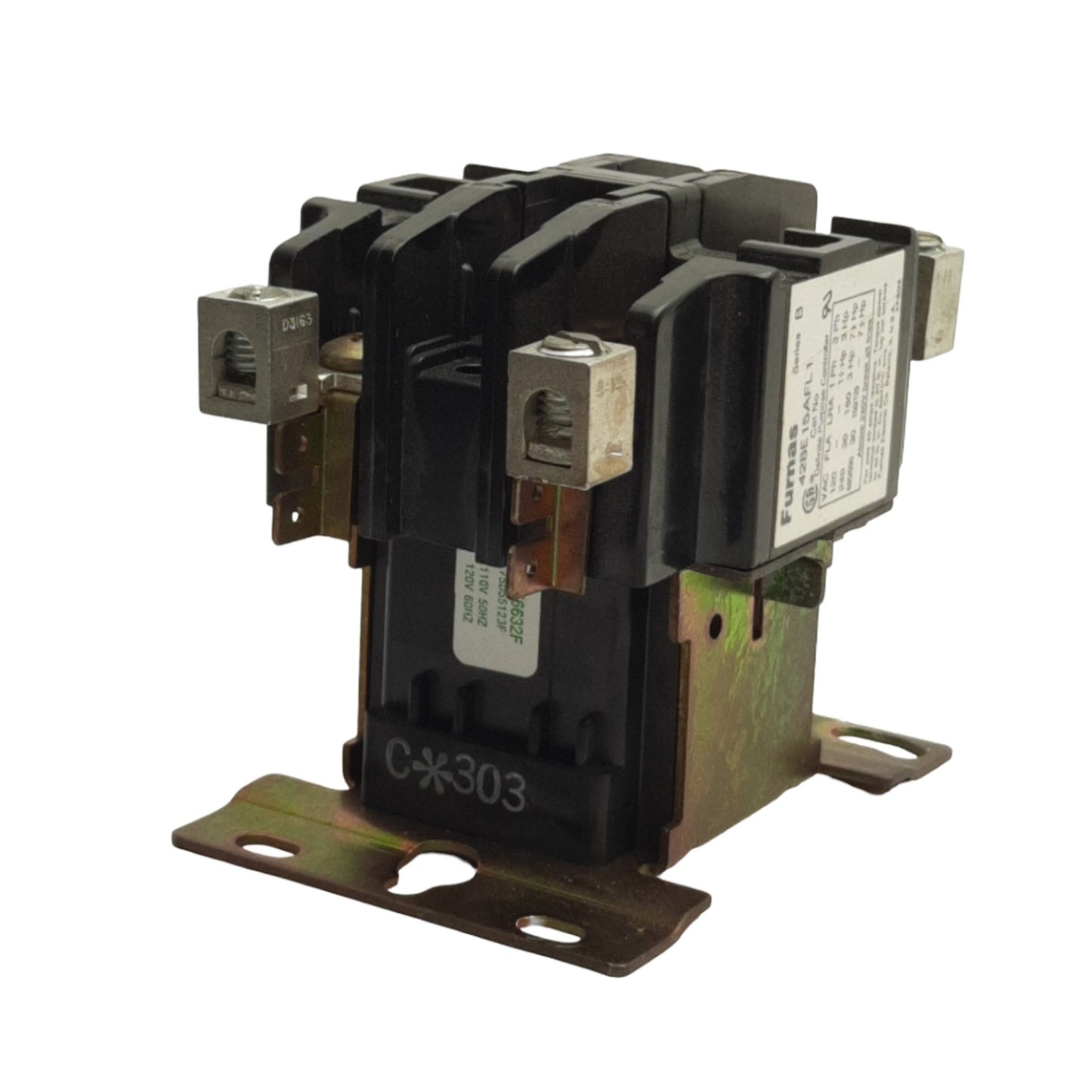 Used Furnas 42BE15AFL1 Controller Contactor, 2-Pole, Coil: 110/120V 50/60Hz
