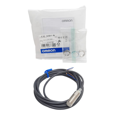 New Omron E2E-X3D1-N Proximity Sensor, NO, 3mm Range, 12-24VDC 50mA, M12, 2m