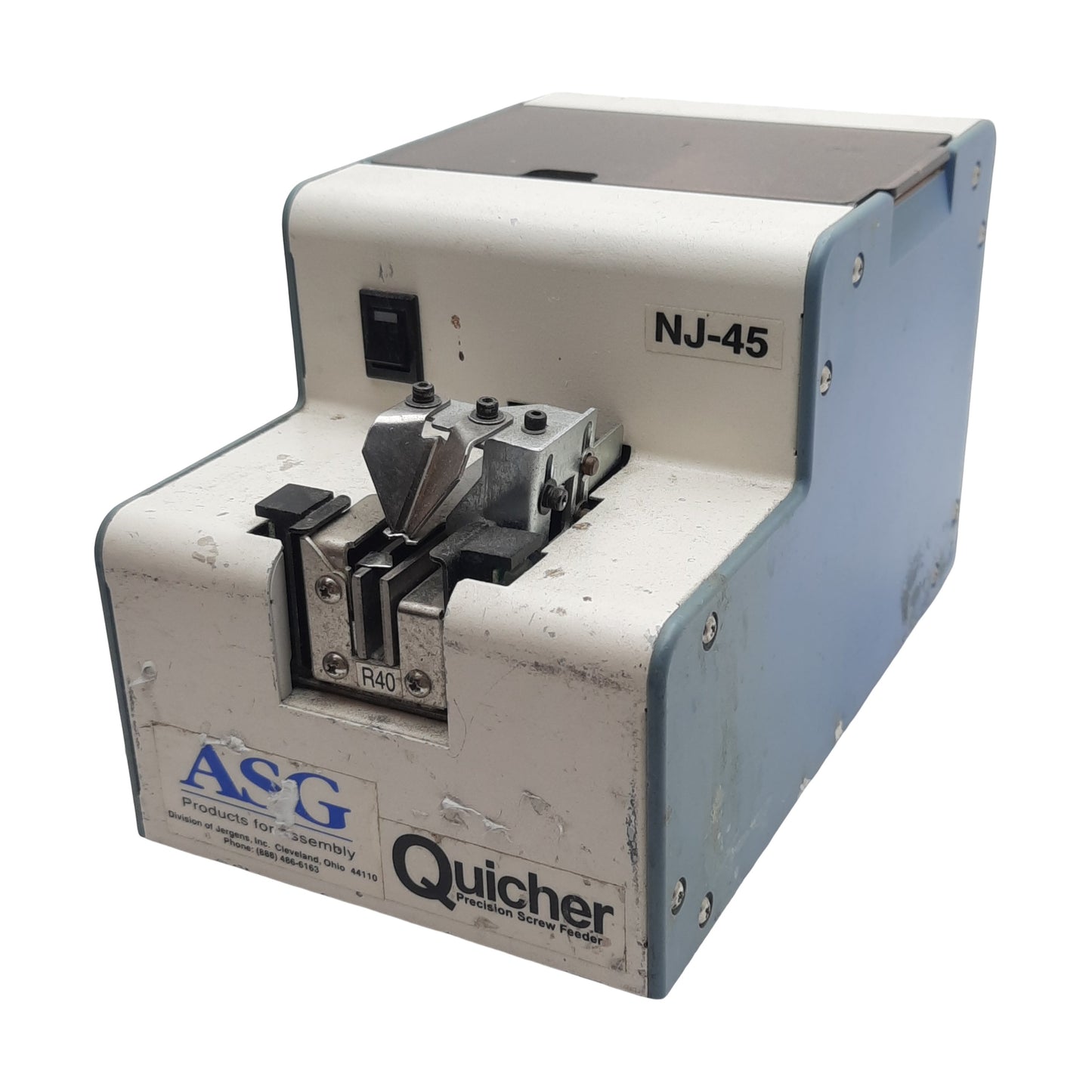 Used Ohtake NJ-45 Automatic Screw Feeder M3.5-M5.0 Range, 12VDC 500mA, 150cc Capacity