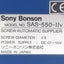 Used Nejicco Sony Bonson SAS-550-IIv Automatic Screw Feeder ø5mm Screw, 12~15VDC