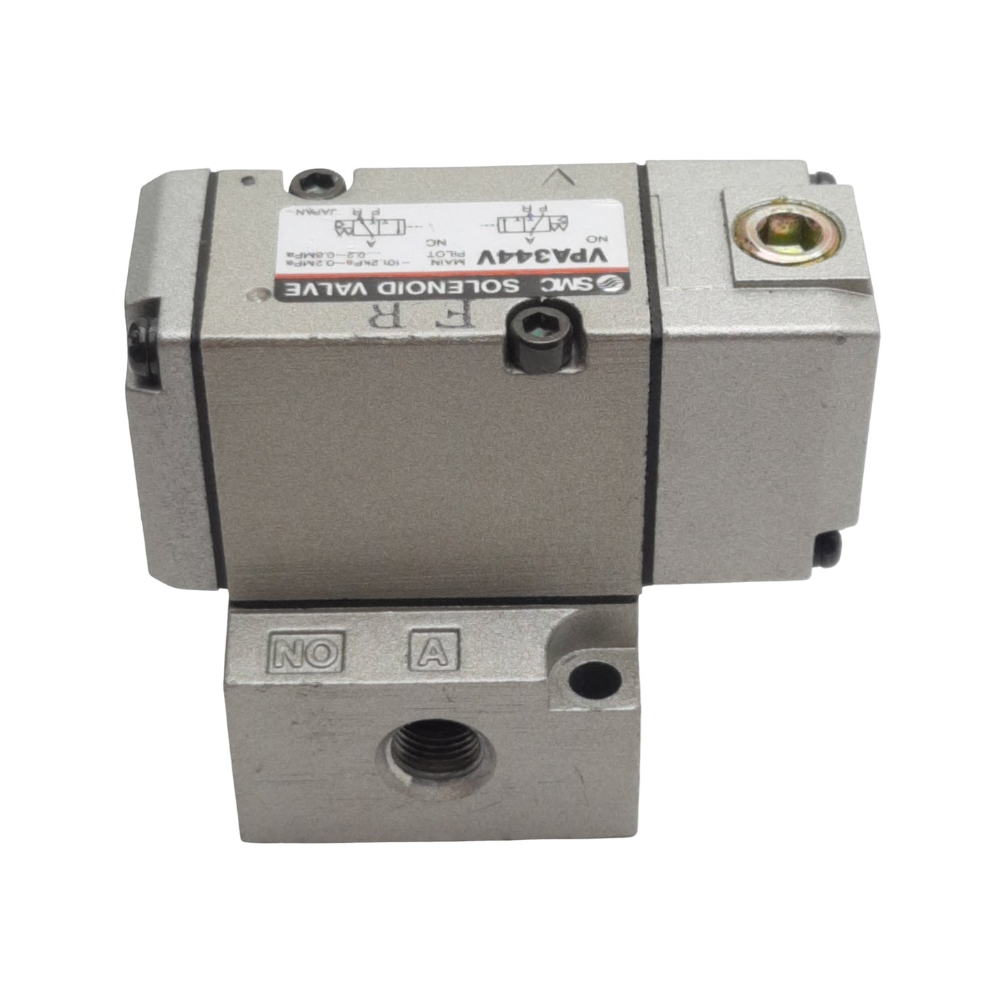 Used SMC VPA344V-1-01A Vacuum Air Valve, 3-Way N.C., -101.2kPa~0.2MPa, 1/8in Rc
