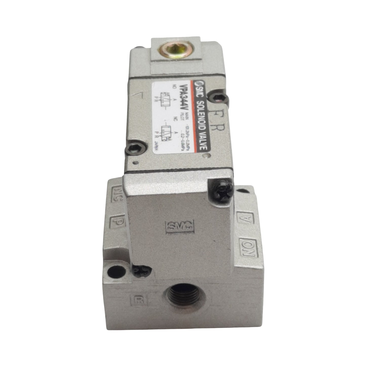 Used SMC VPA344V-1-01A Vacuum Air Valve, 3-Way N.C., -101.2kPa~0.2MPa, 1/8in Rc