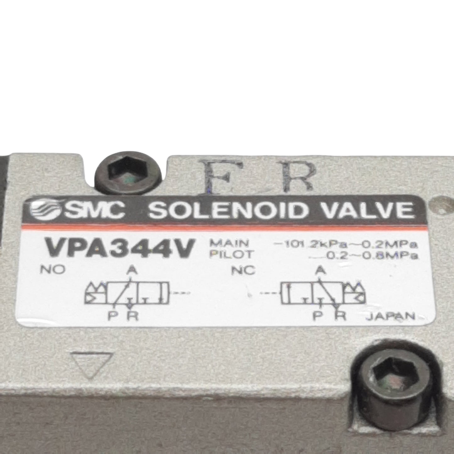 Used SMC VPA344V-1-01A Vacuum Air Valve, 3-Way N.C., -101.2kPa~0.2MPa, 1/8in Rc