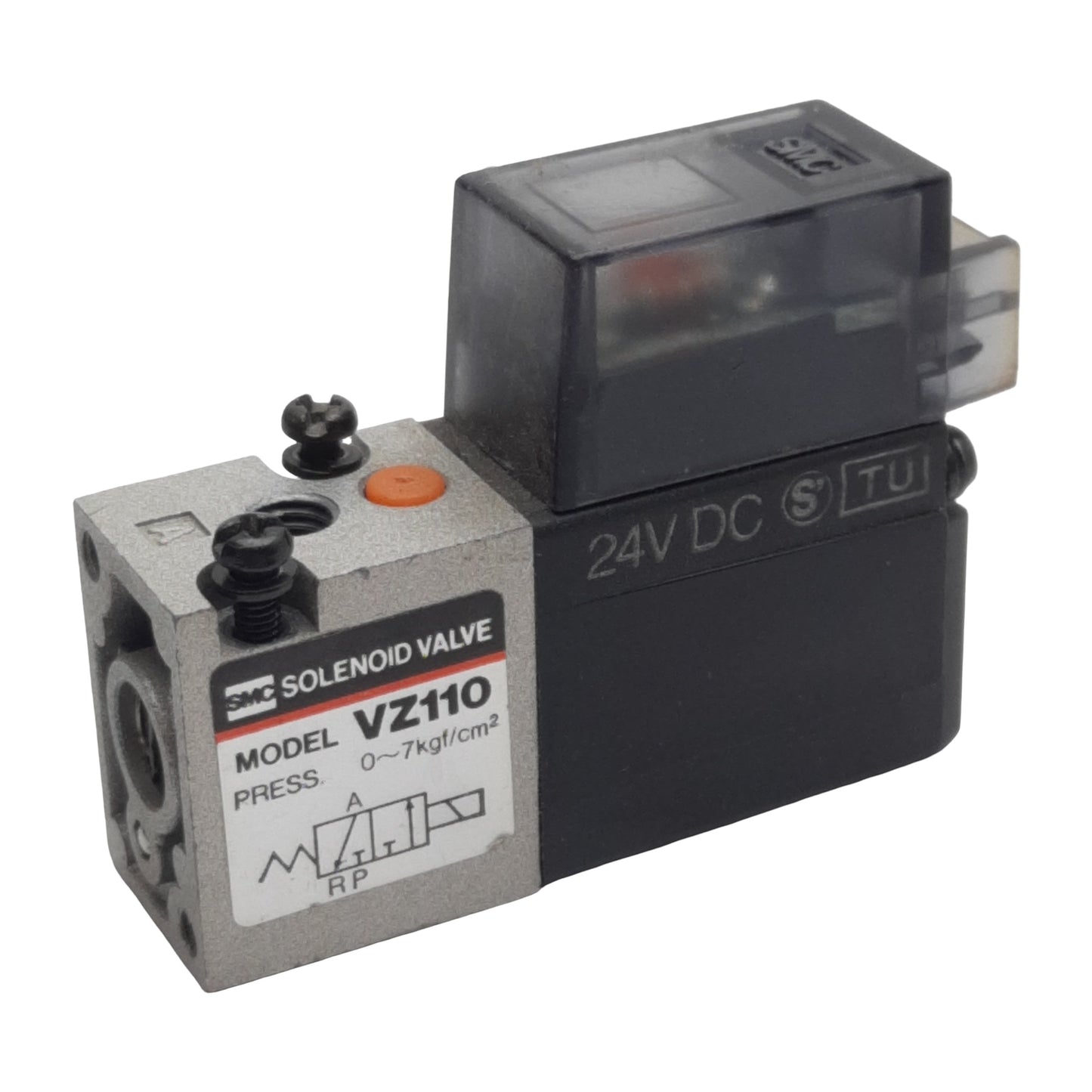 Used SMC VZ110-5MOZ-M5 Solenoid Valve, 3-Way NC, 0.15-0.7MPa, M5 Port, 24VDC Coil