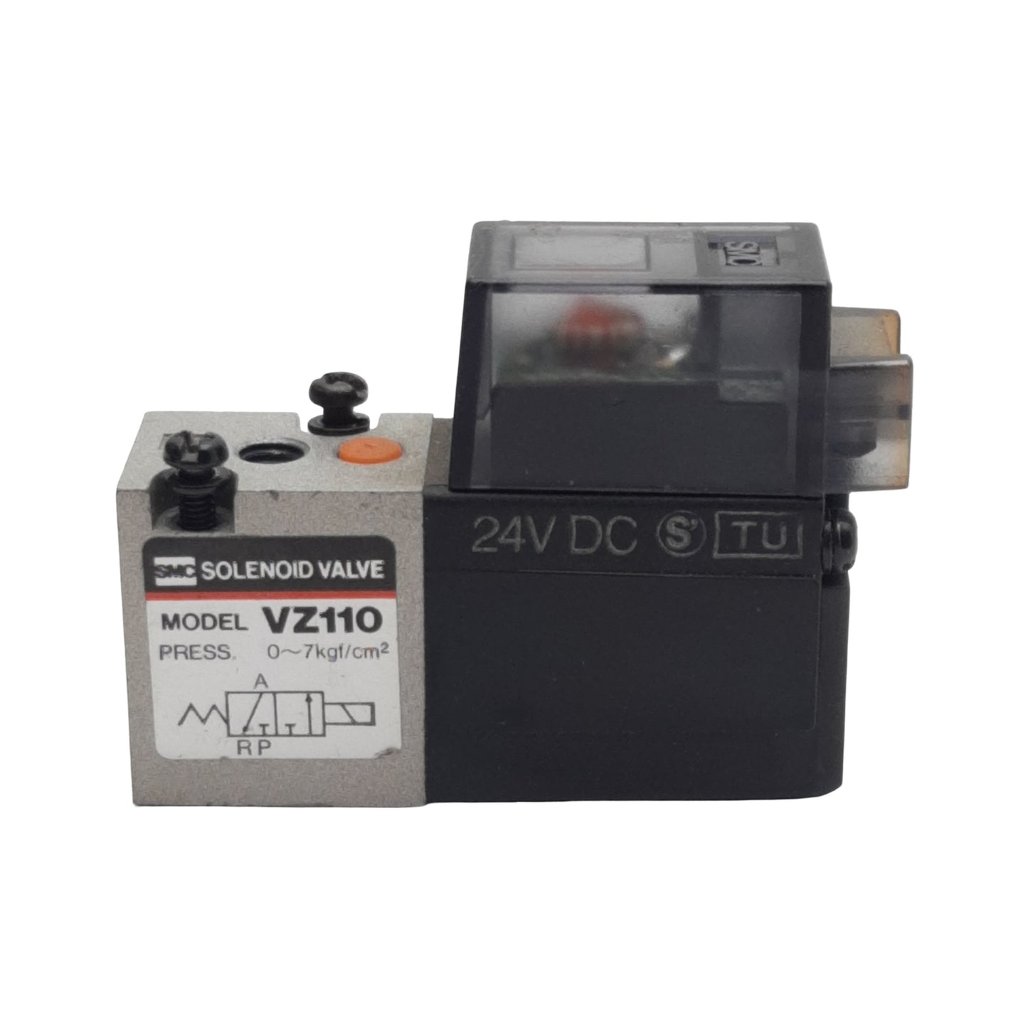 Used SMC VZ110-5MOZ-M5 Solenoid Valve, 3-Way NC, 0.15-0.7MPa, M5 Port, 24VDC Coil