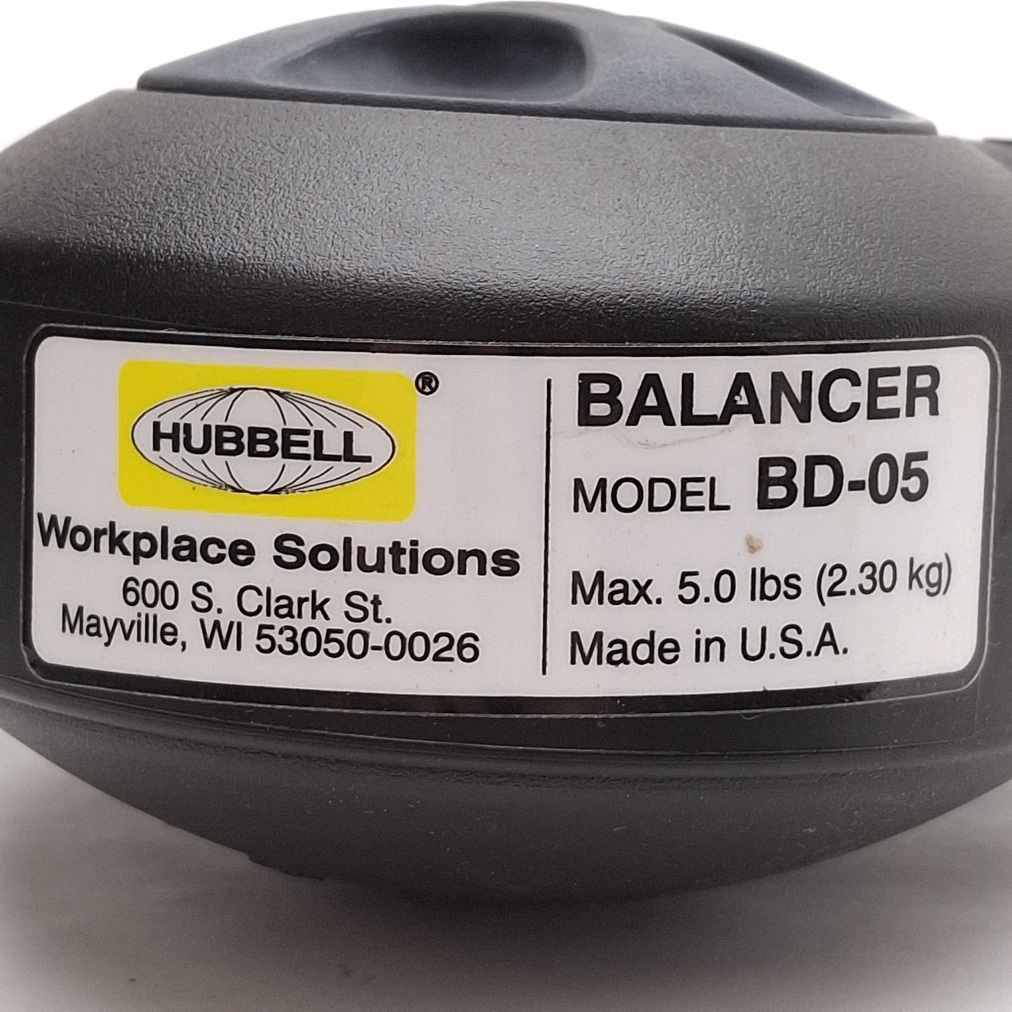Used Hubbell BD-05 Tool Balancer Retractor, 3-5lbs Capacity, 5ft Nylon Steel Cable