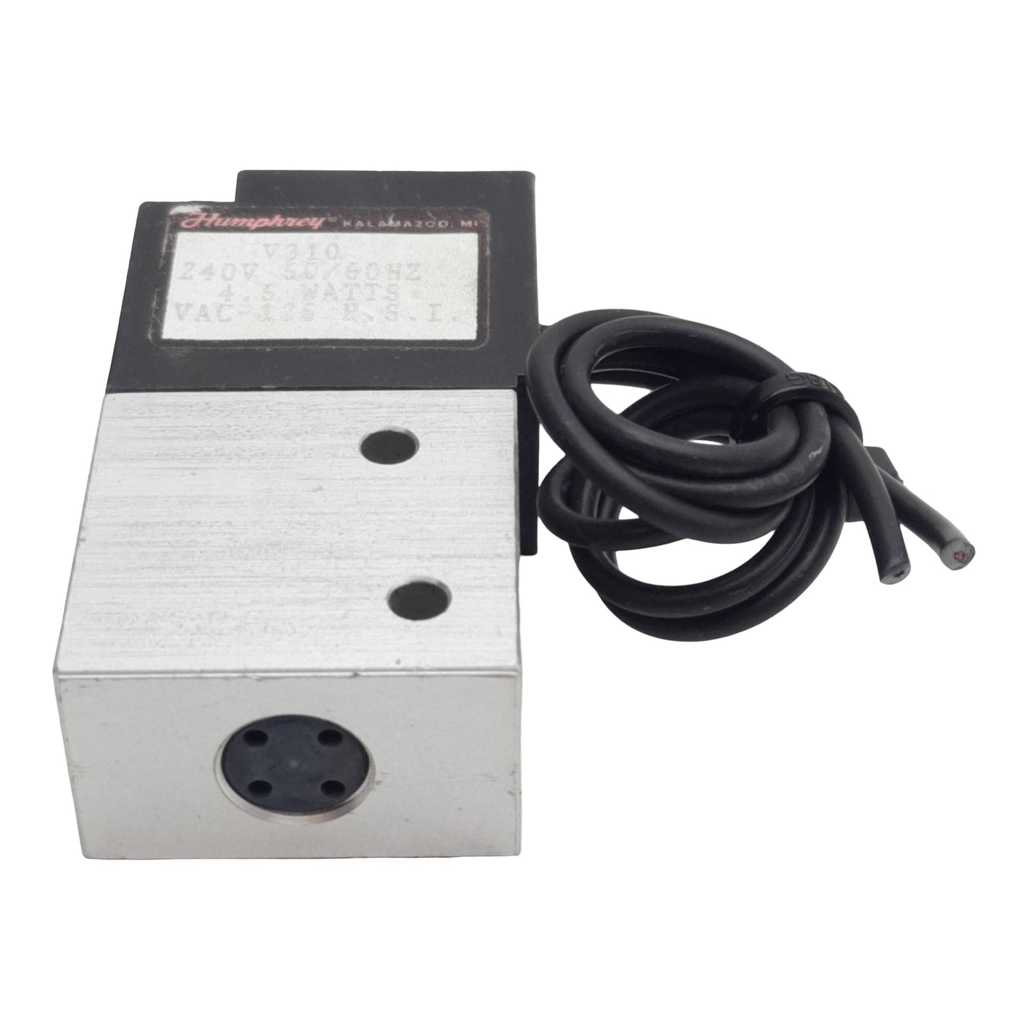 Used Humphrey V130-240V Solenoid Valve, 3/2-Way, 1/8in NPT, 125psi, 4.5W, 240VAC Coil