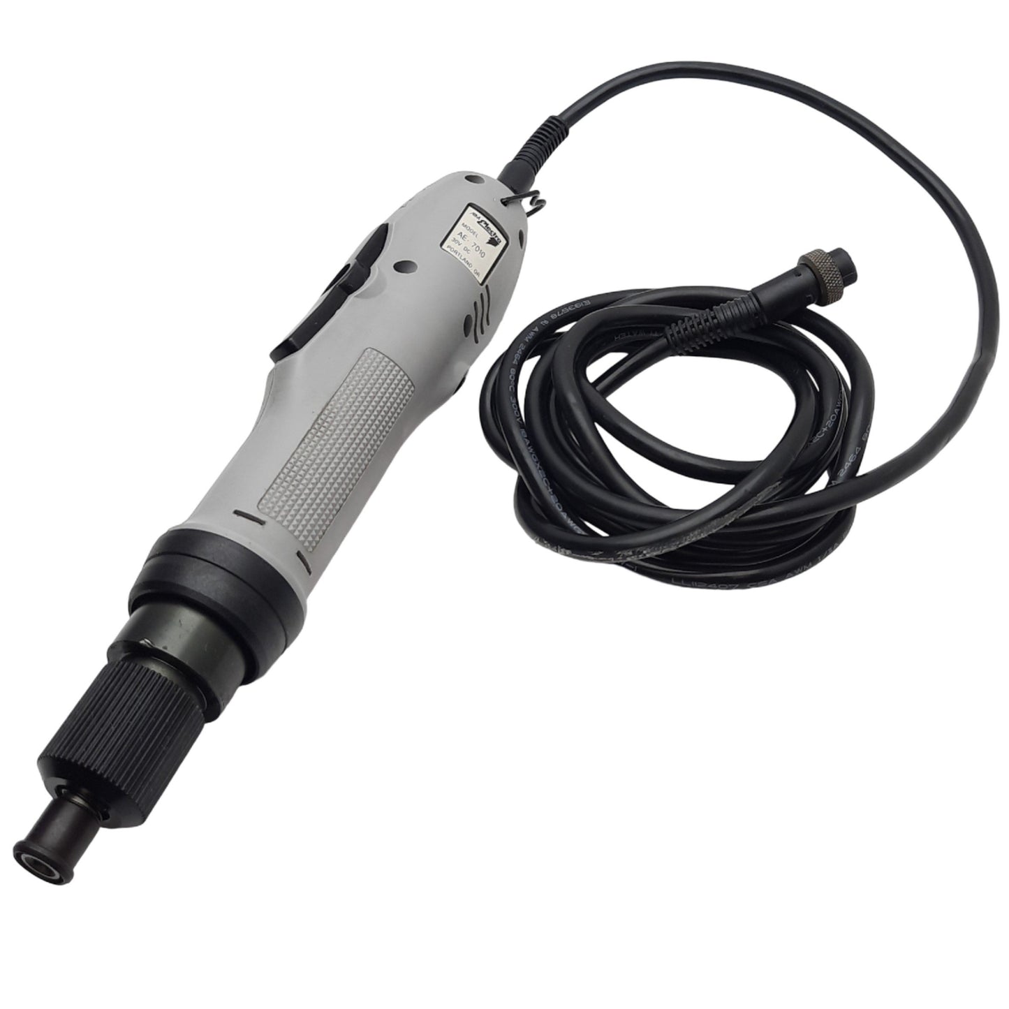 Used AIM Electra AE-7010 Inline Electric Screwdriver 30VDC, 6.1-17.4in-lb, 750rpm