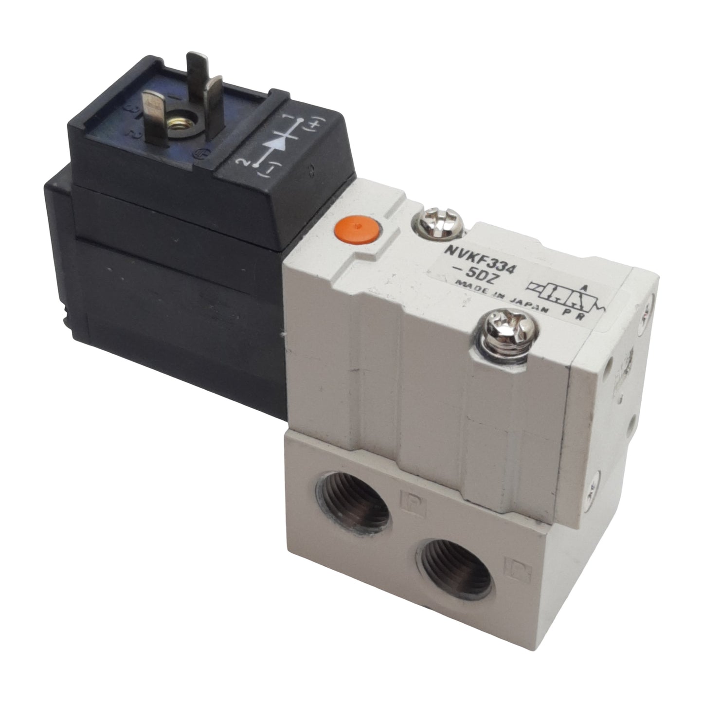Used SMC NVKF334-5DZ-01 Solenoid Valve, 3/2-Way, 1/8in Rc, 0-0.7MPa, 24VDC Coil