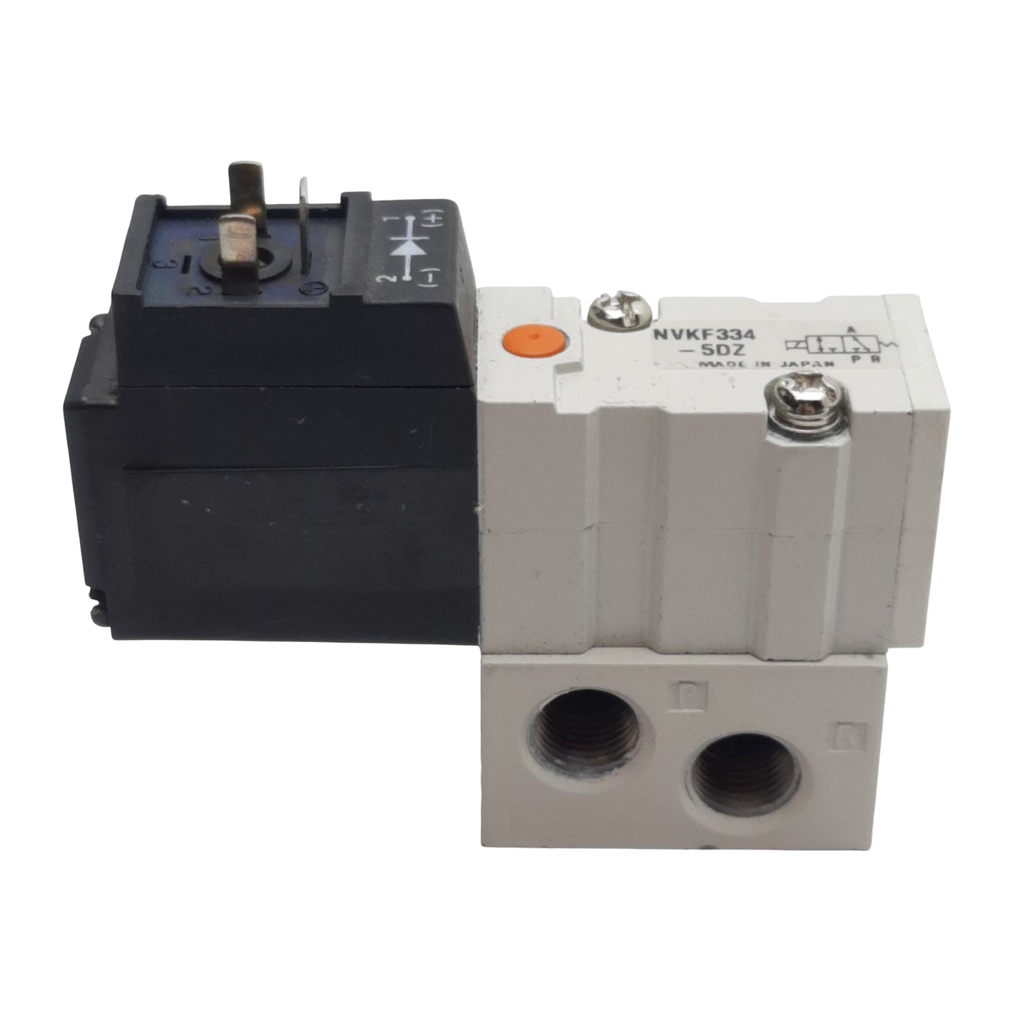 Used SMC NVKF334-5DZ-01 Solenoid Valve, 3/2-Way, 1/8in Rc, 0-0.7MPa, 24VDC Coil