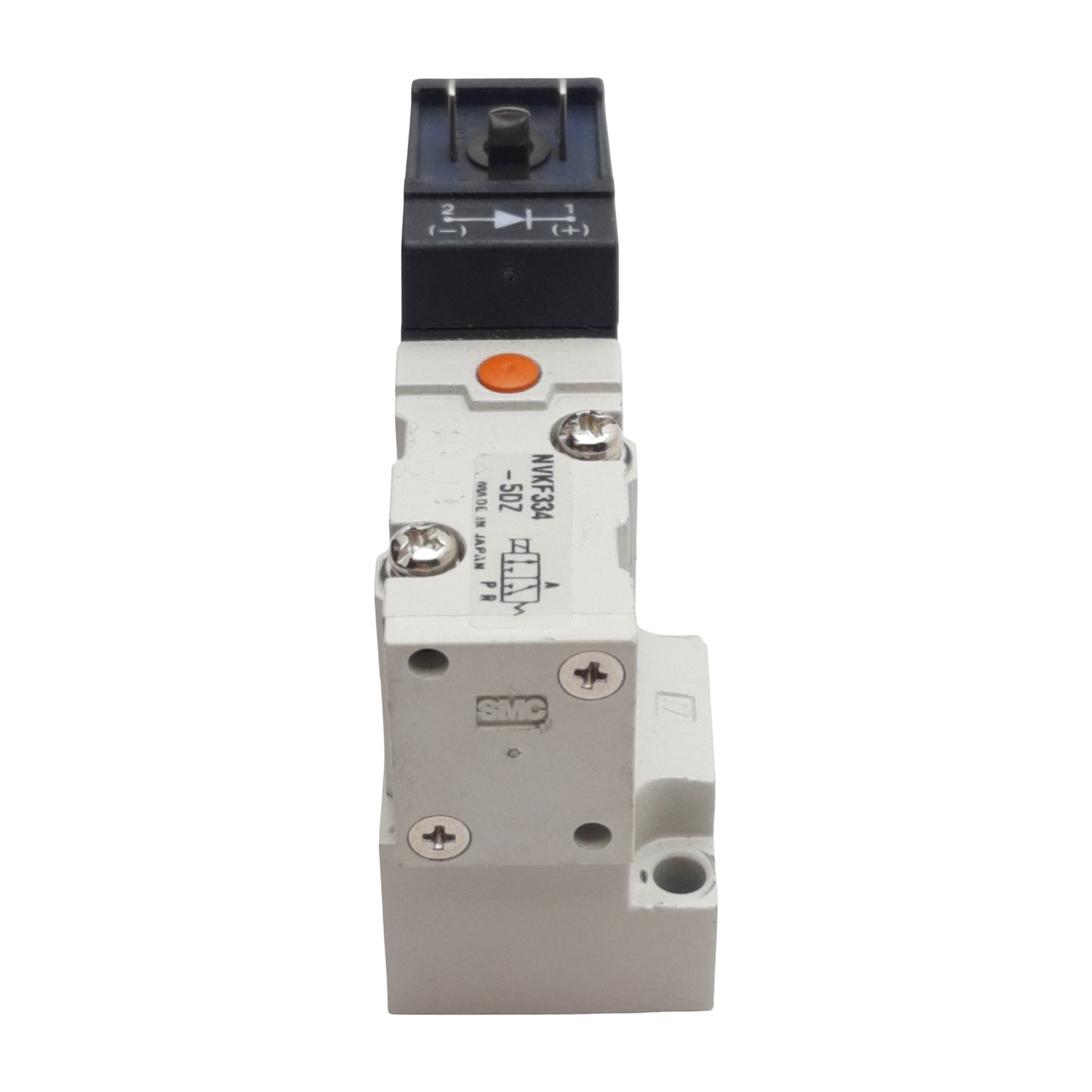 Used SMC NVKF334-5DZ-01 Solenoid Valve, 3/2-Way, 1/8in Rc, 0-0.7MPa, 24VDC Coil