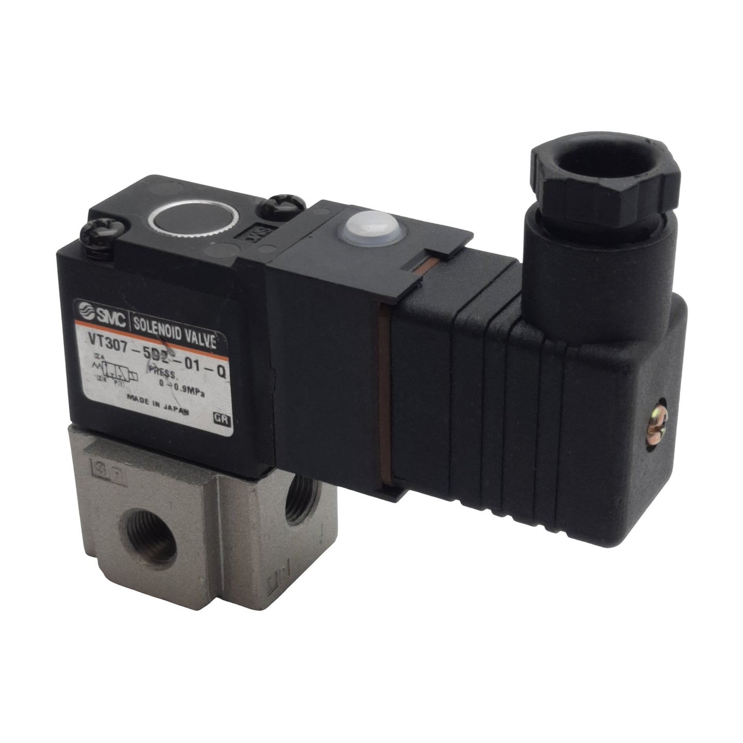 Used SMC VT307-5DZZ-01-Q Solenoid Valve, 3/2-Way, 1/8in Rc, 0-0.9MPa, 24VDC Coil