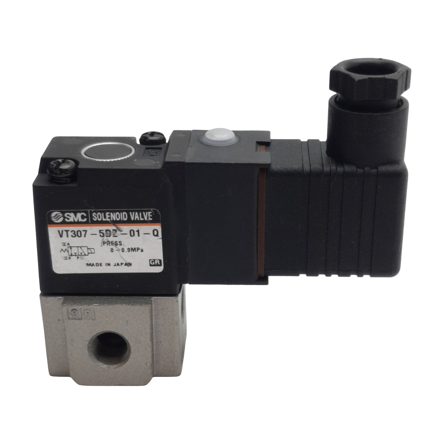 Used SMC VT307-5DZZ-01-Q Solenoid Valve, 3/2-Way, 1/8in Rc, 0-0.9MPa, 24VDC Coil