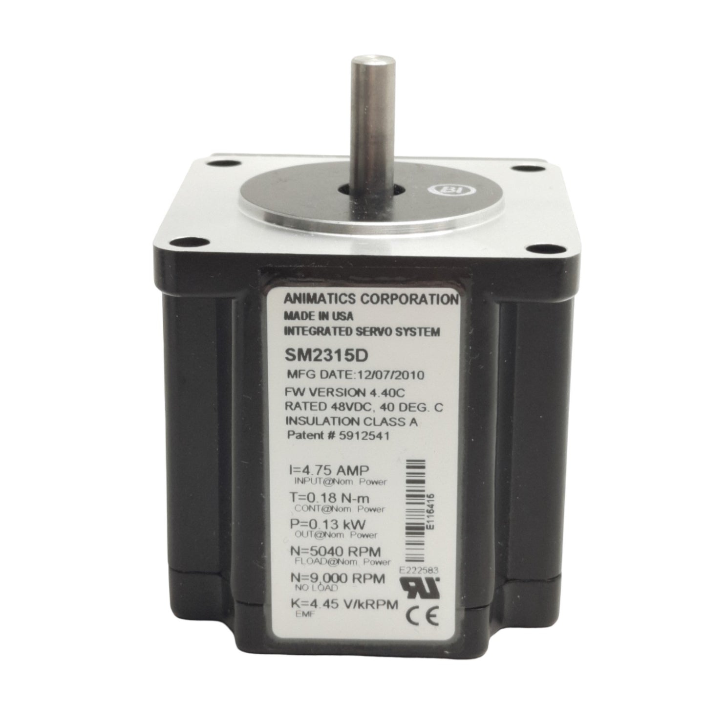 New Animatics SM2315D Servo Motor, 1.94in-lbs Cont. Torque, 10000RPM, 2000Count/Rev
