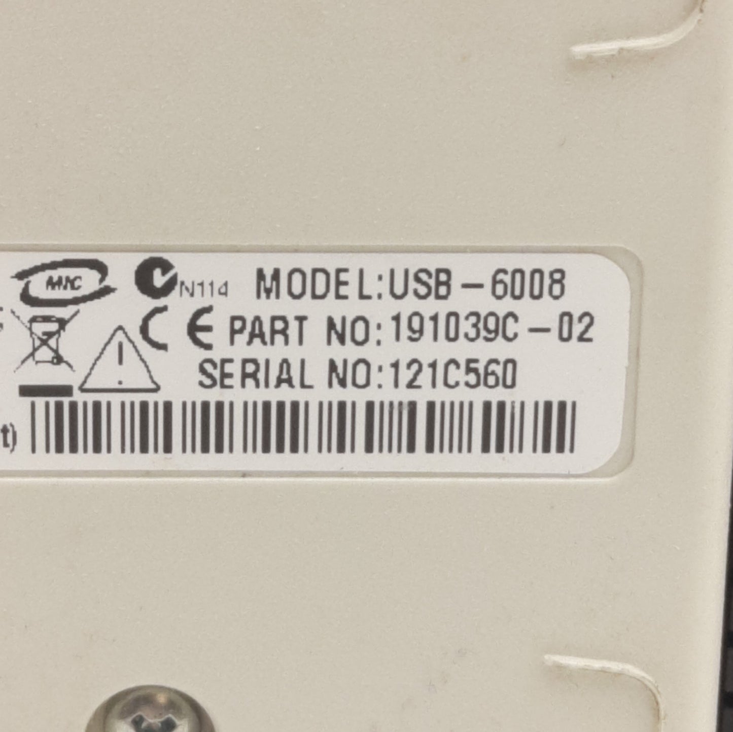 Used National Instruments 191039C-02 USB-6008 I/O DAQ Module, 8-Inputs, 12-bit