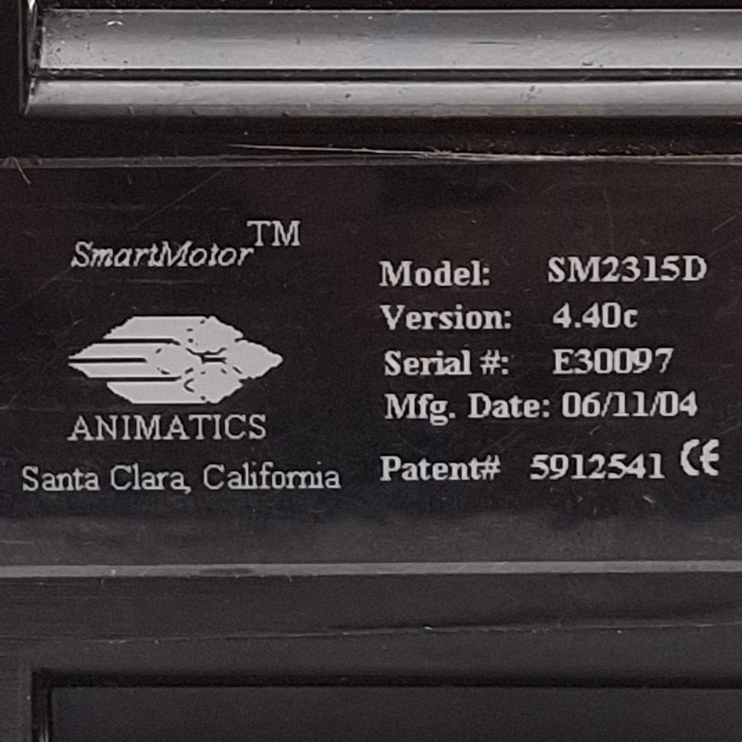 Used Moog Animatics SM2315D SmartMotor DC Servo Motor, 0.18HP, 1.75in-lb, NEMA 23