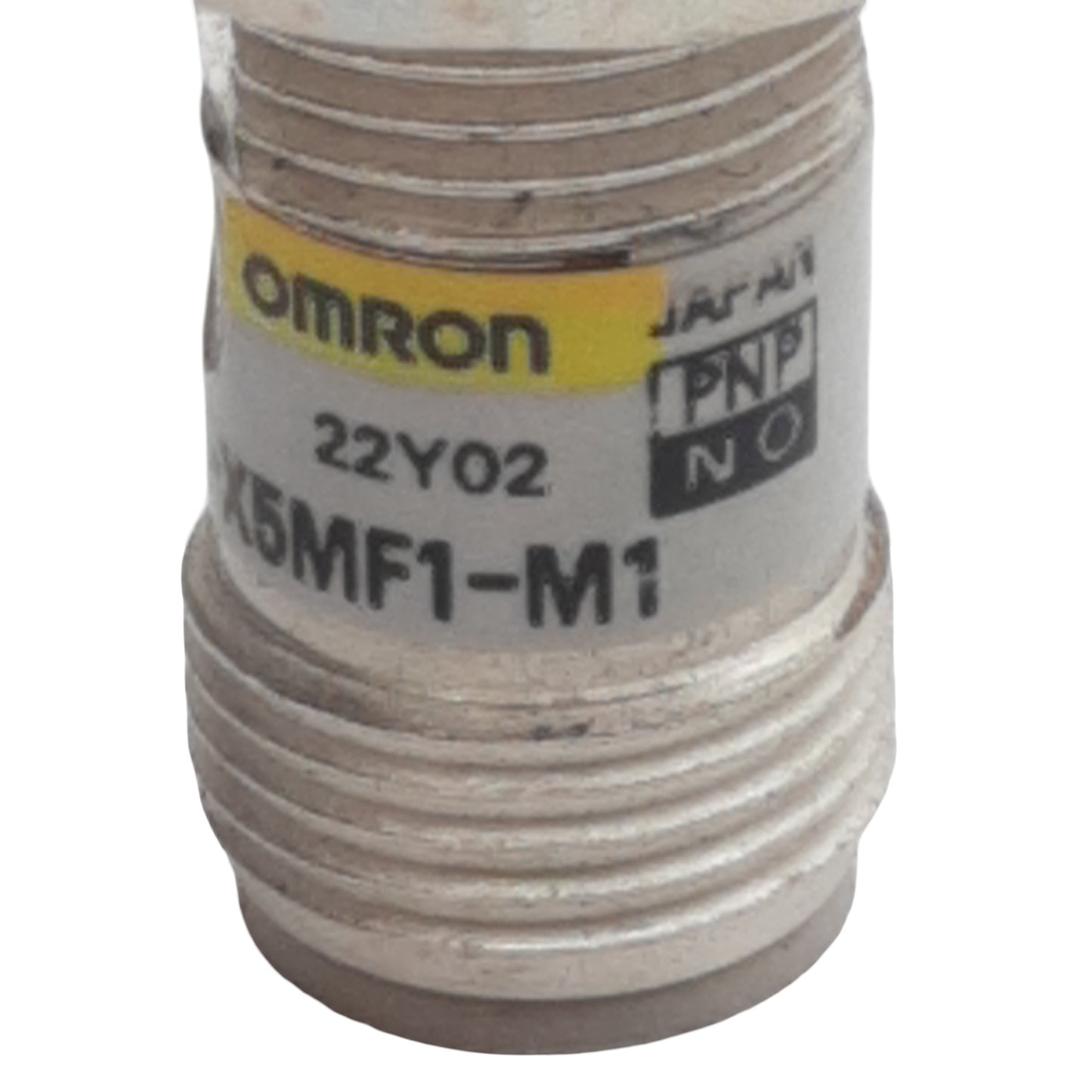 Used Omron E2E-X5MF1-M1 Proximity Sensor, PNP NO, 5mm Range, 12-24VDC, 4-Pin M12