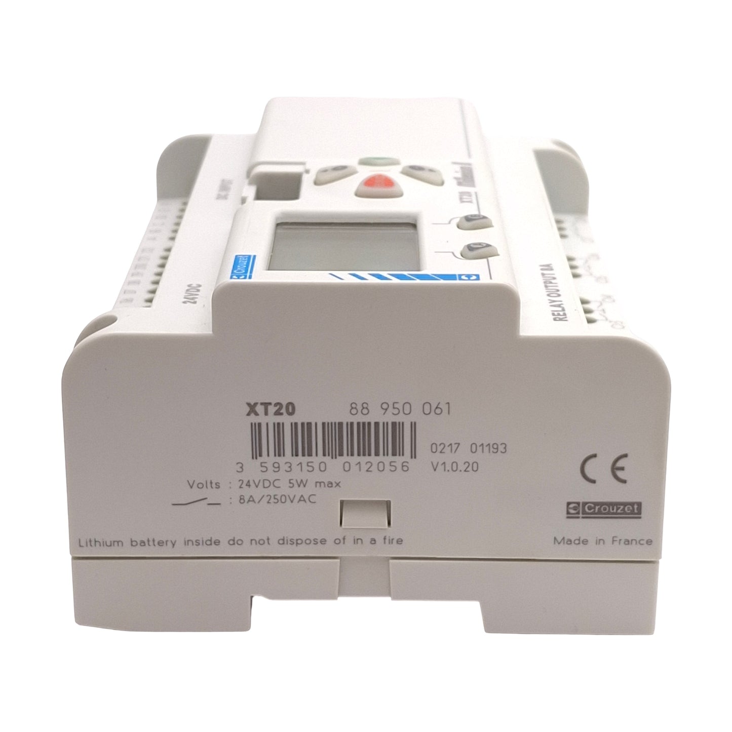 Used Crouzet 88950061 Millenium II XT20 Relay Module, 12 PNP Input, 8 Relay Output