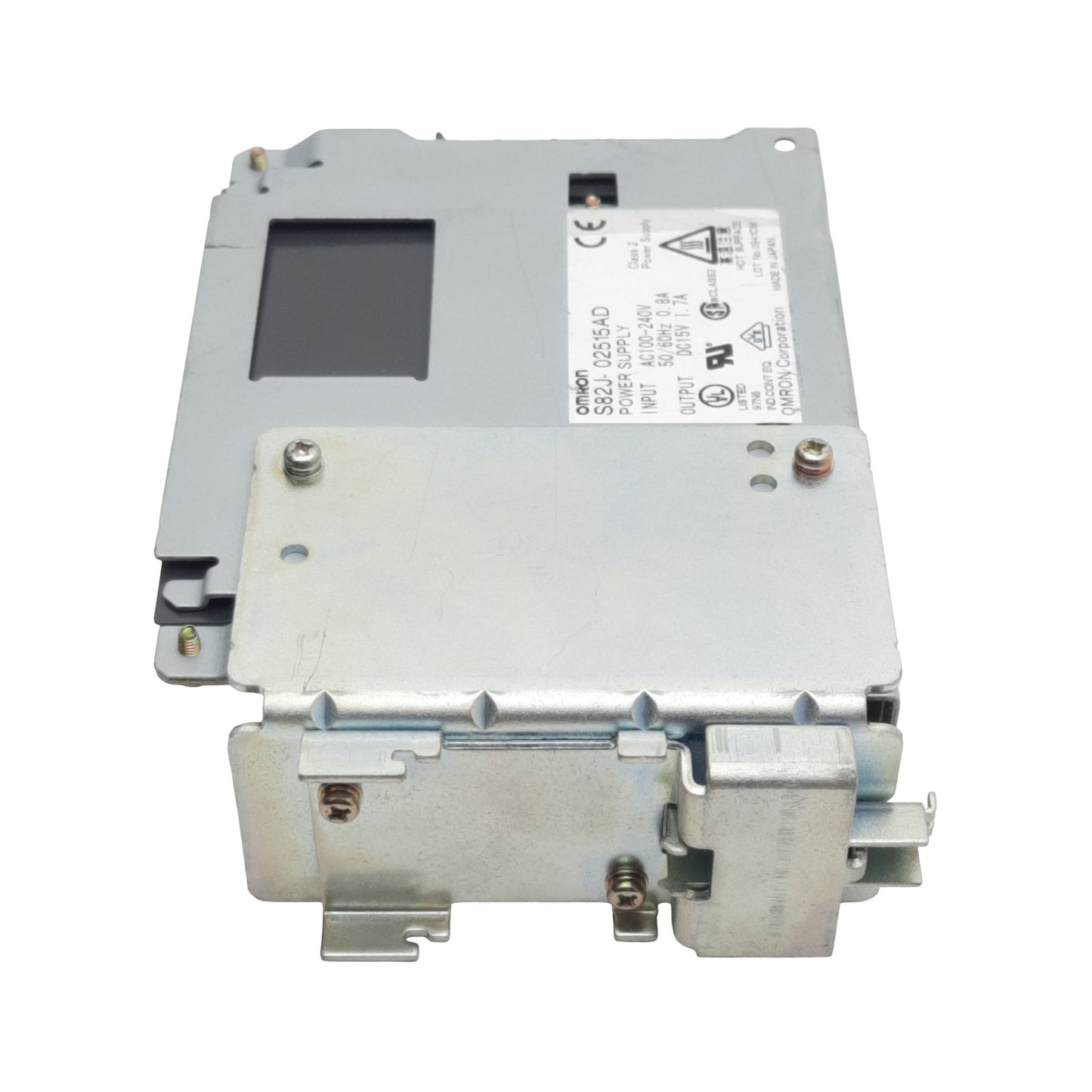 Used Omron S82J-02515AD Power Supply, 100-240VAC In, 1.7A 15VDC Out, 25W, DIN Rail