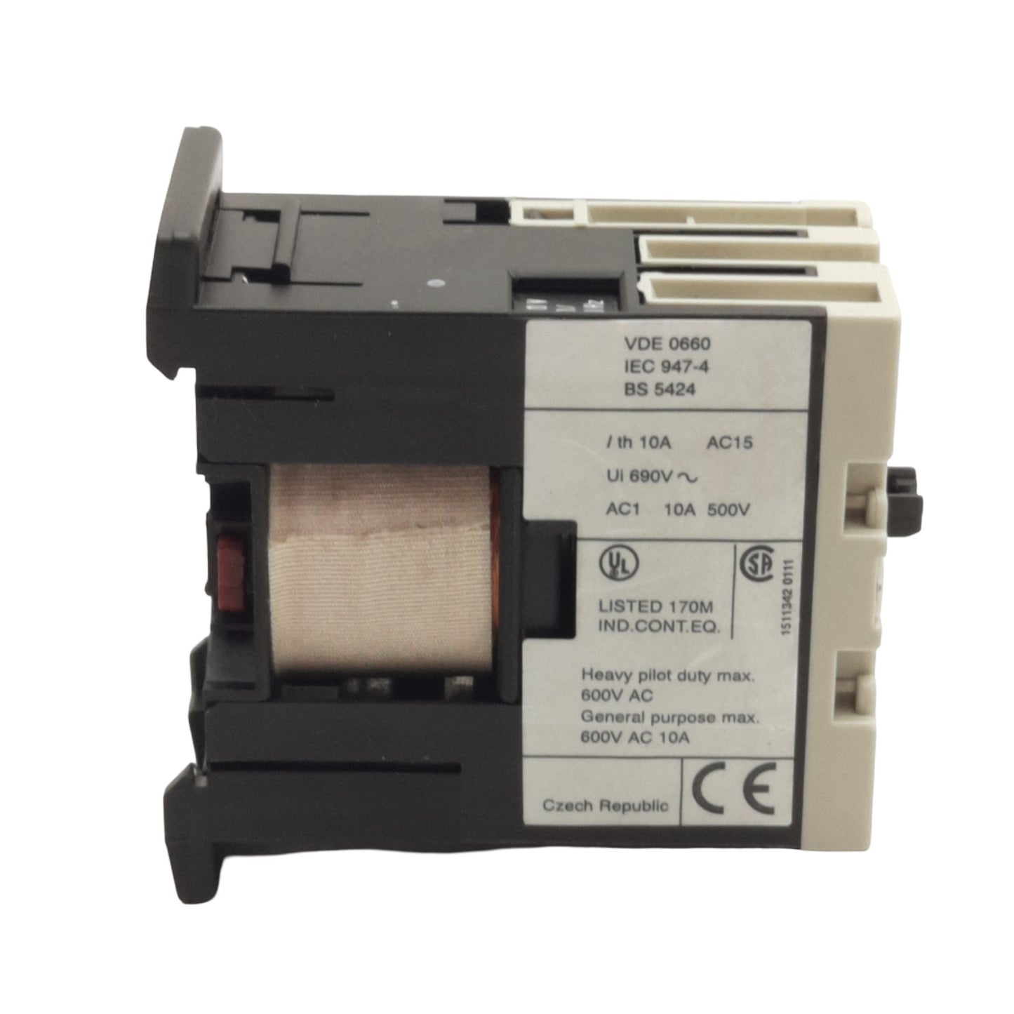 Used Telemecanique CA2SK20G7 Control Relay, 2NO 600V 10A Contact, 120VAC Coil
