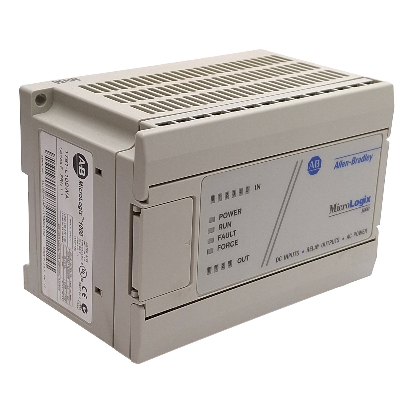 Used Allen Bradley 1761-L10BWA MicroLogix 1000 Controller, 6 DC Input, 4 Relay Output