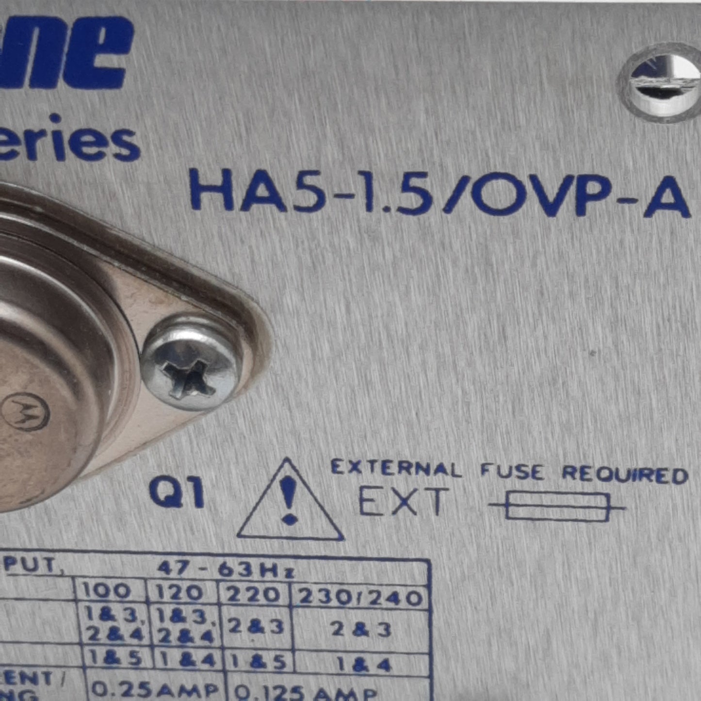 Used Power-One HA5-1.5/OVP-A Power Supply, 100/240VAC In, 1.5A 5VDC Out, Panel Mount
