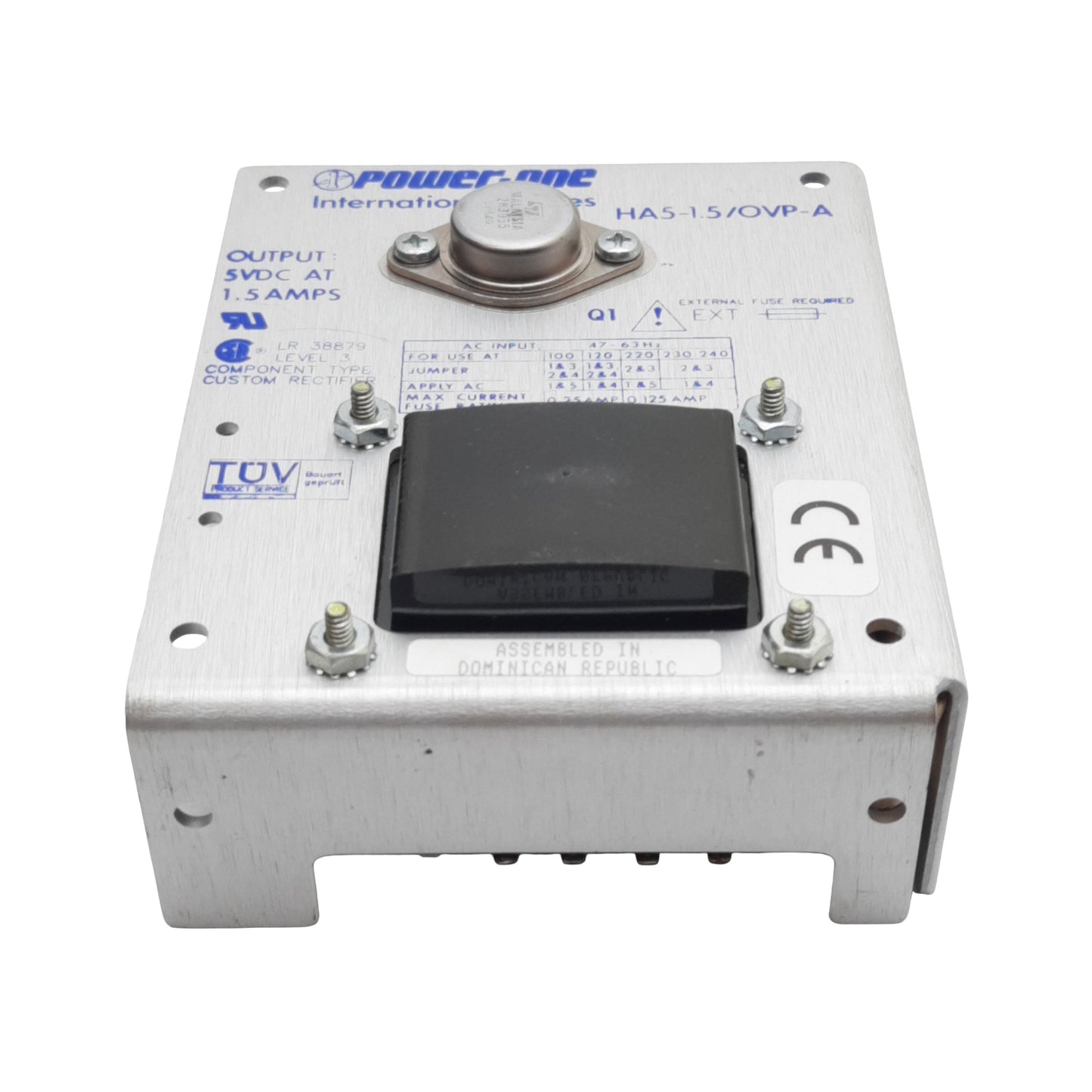 New – Open box Power-One HA5-1.5/OVP-A Power Supply, 100/240VAC In, 5VDC 1.5A Out, Panel Mount