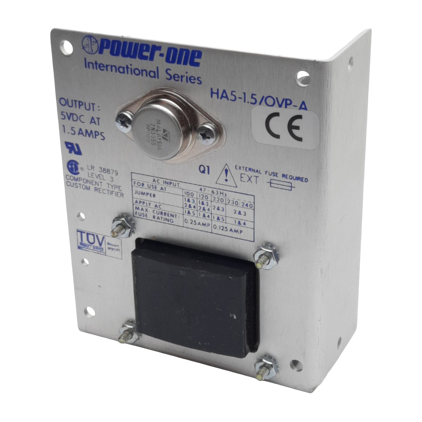 New Power-One HA5-1.5/OVP-A Power Supply, 100/240VAC In, 5VDC 1.5A Out Panel Mount