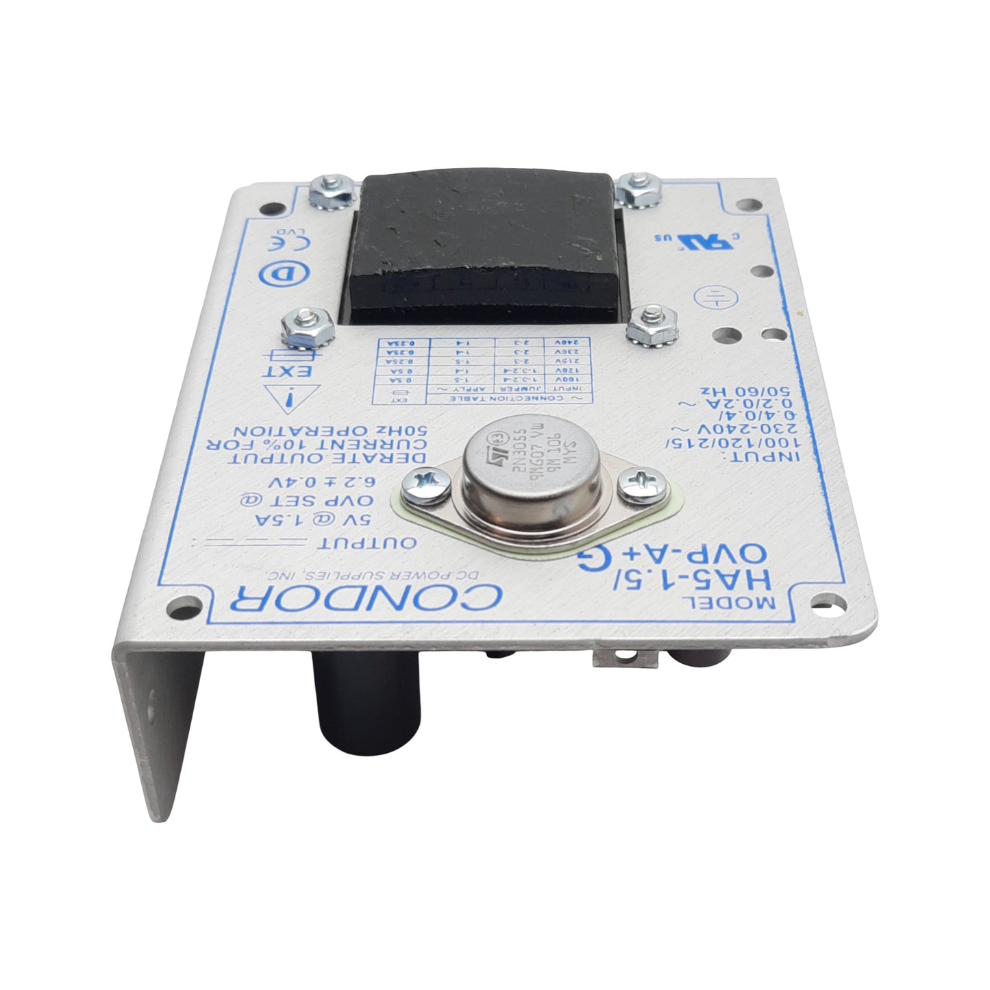 New Condor HA5-1.5/OVP-A+G Power Supply, 100/240VAC In, 1.5A 5VDC Out, Panel Mount