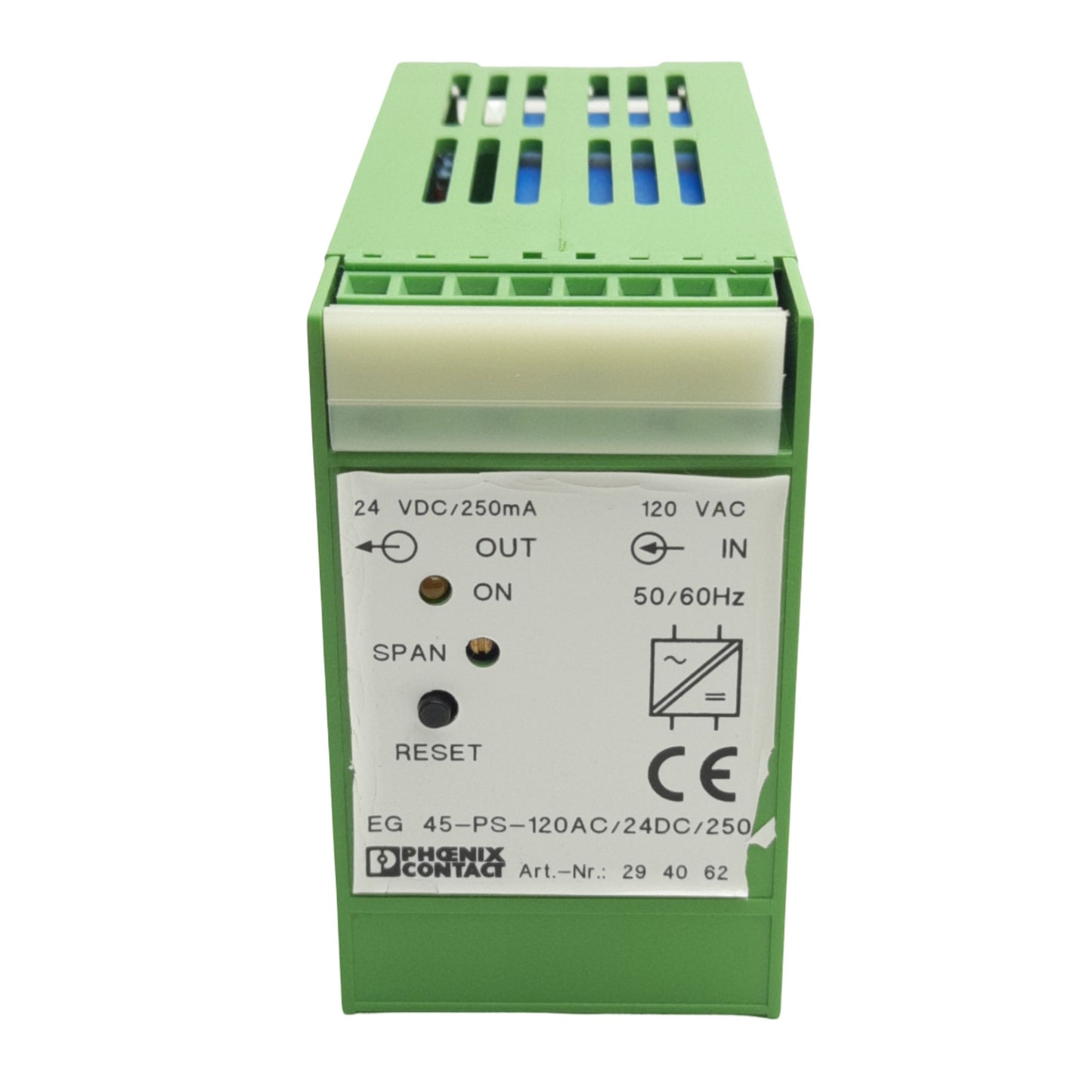Used Phoenix Contact EG 45-PS-120AC/24DC/250 2940621 Power Supply, 24VDC 250mA Output