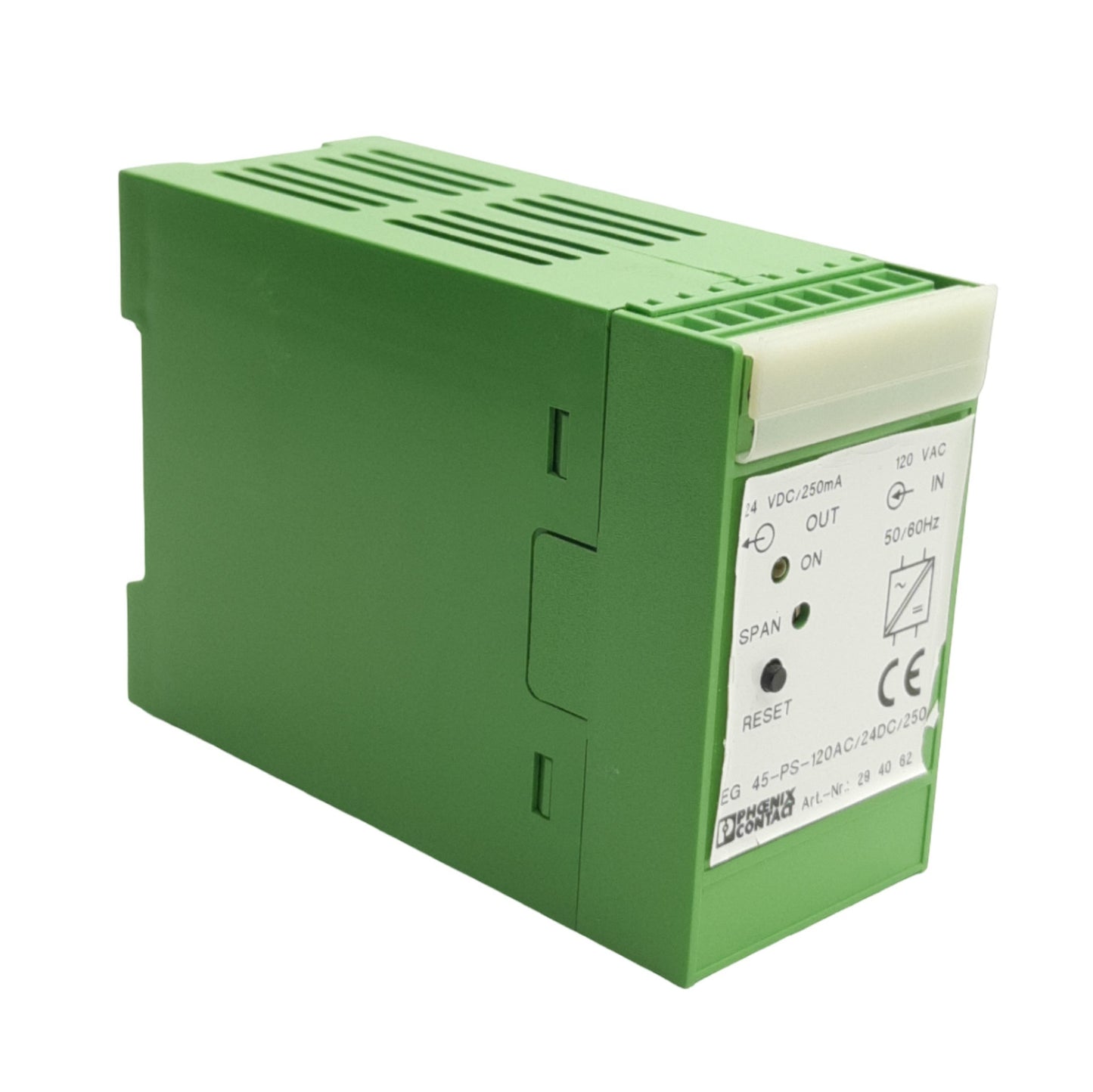 Used Phoenix Contact EG 45-PS-120AC/24DC/250 2940621 Power Supply, 24VDC 250mA Output