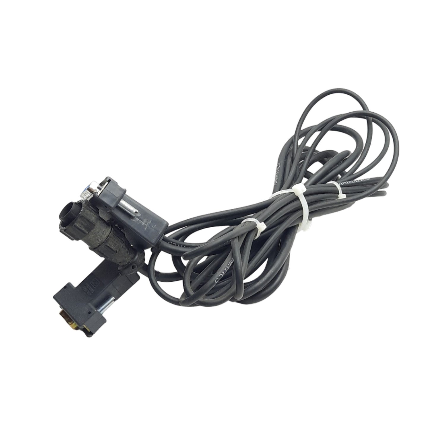 Used Animatics PSV Series Servo Motor Power Cable, 4-Pin DIN, 15-Pin D-Sub, 7W2 Combo