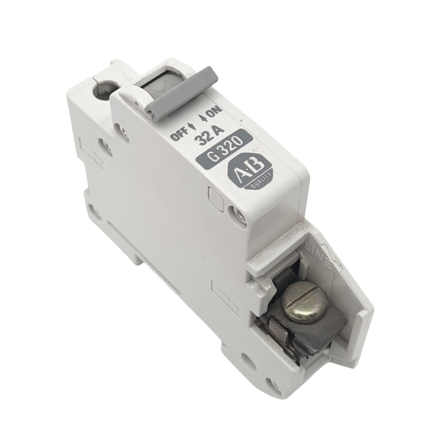 Used Allen Bradley 1492-CB1G320 Circuit Breaker, 1-Pole, 32A, 277VAC Max, DIN Rail