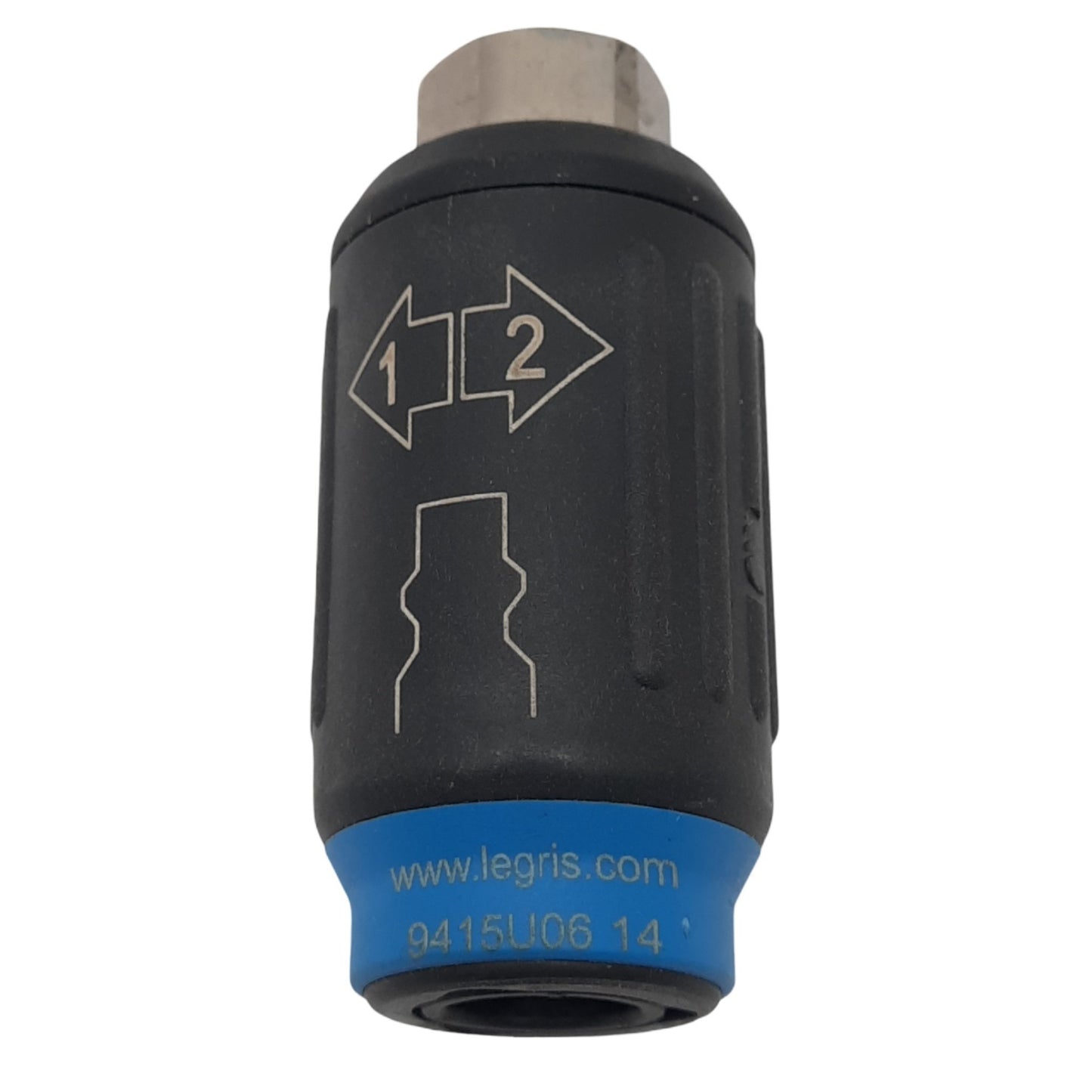 Used Legris 9415U06 14 Quick Connect Hose Coupler, -18, 1/4in NPT, 230psi Max