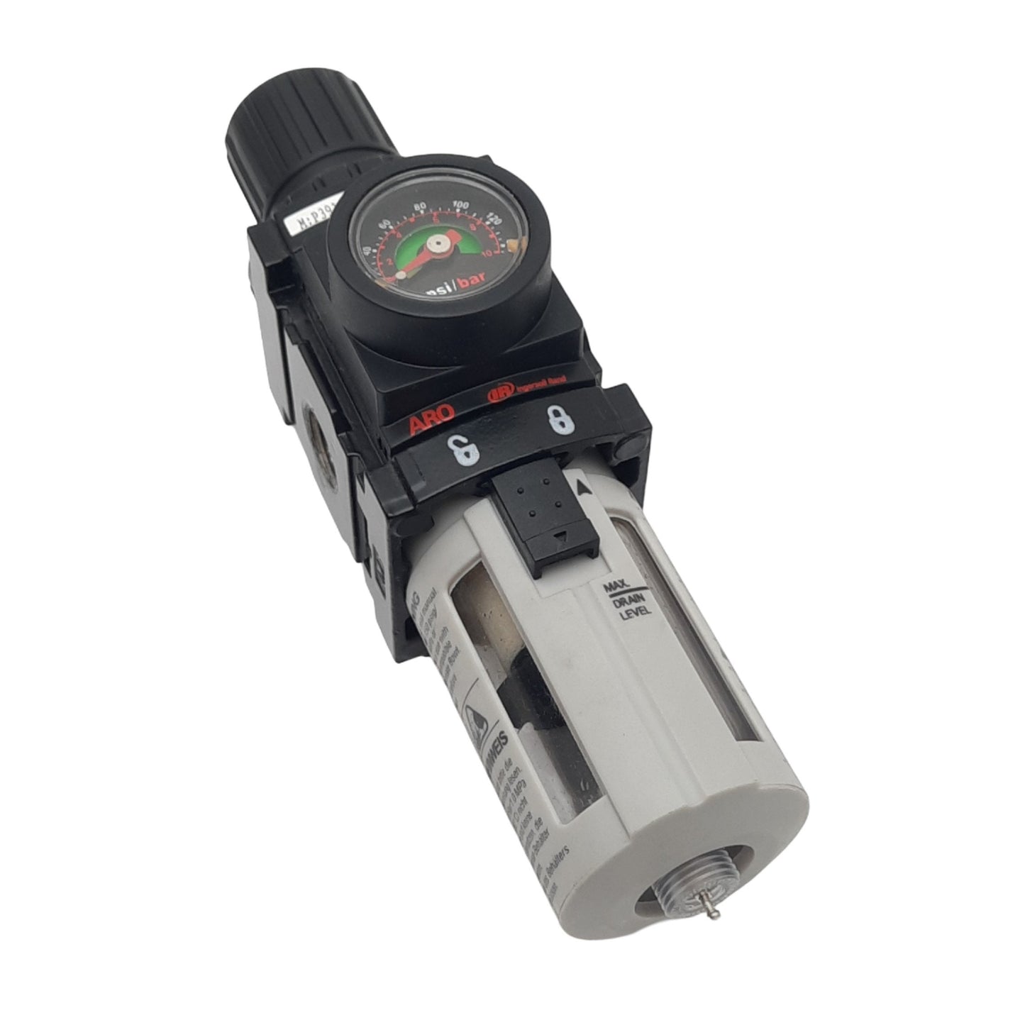 Used Ingersoll Rand P39124-600 ARO Pneumatic Filter/Regulator, 0-140psi, 1/4 NPT, 5µm