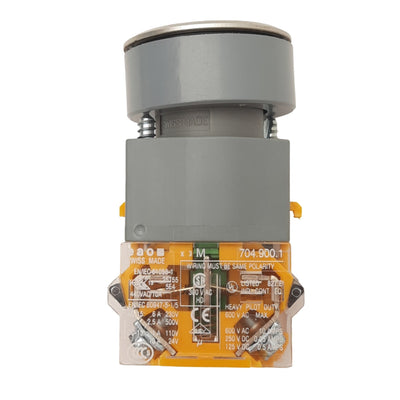 Used EAO 704.900.1 Yellow Arrow Momentary Push Button, ø22mm, 1NO, 600VAC 10A Max