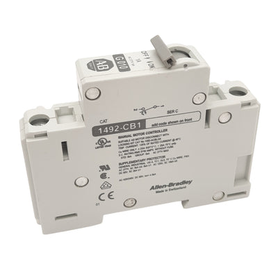Used Allen Bradley 1492-CB1G010 Circuit Breaker, 1-Pole, 1A, 277VAC Max, DIN Rail